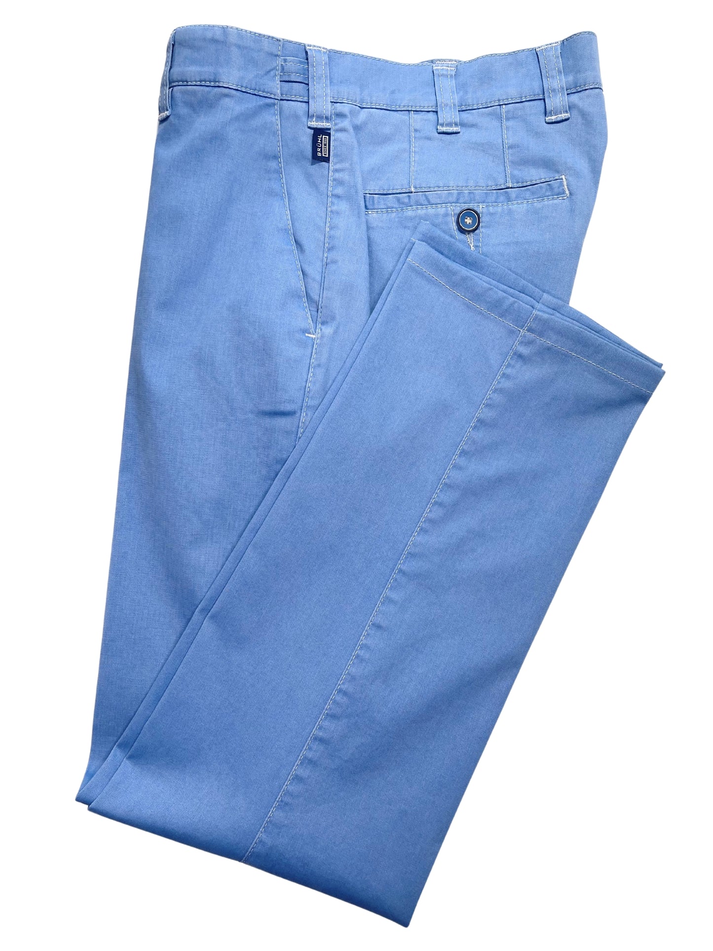 LEEDS TRAVELLER AZURE COTTON TROUSERS