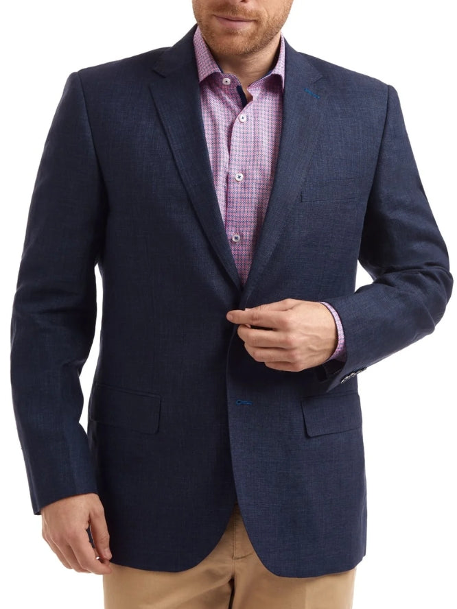 VIAGO DARK BLUE LINEN JACKET 2025