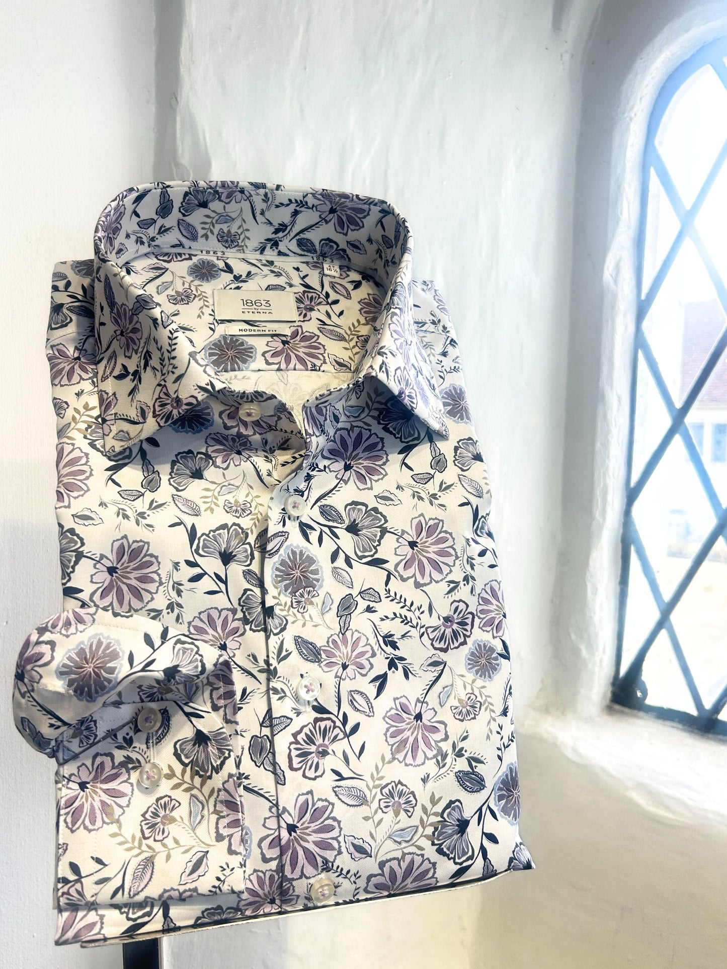 LILAC FLORAL PRINT LONG SLEEVE SHIRT