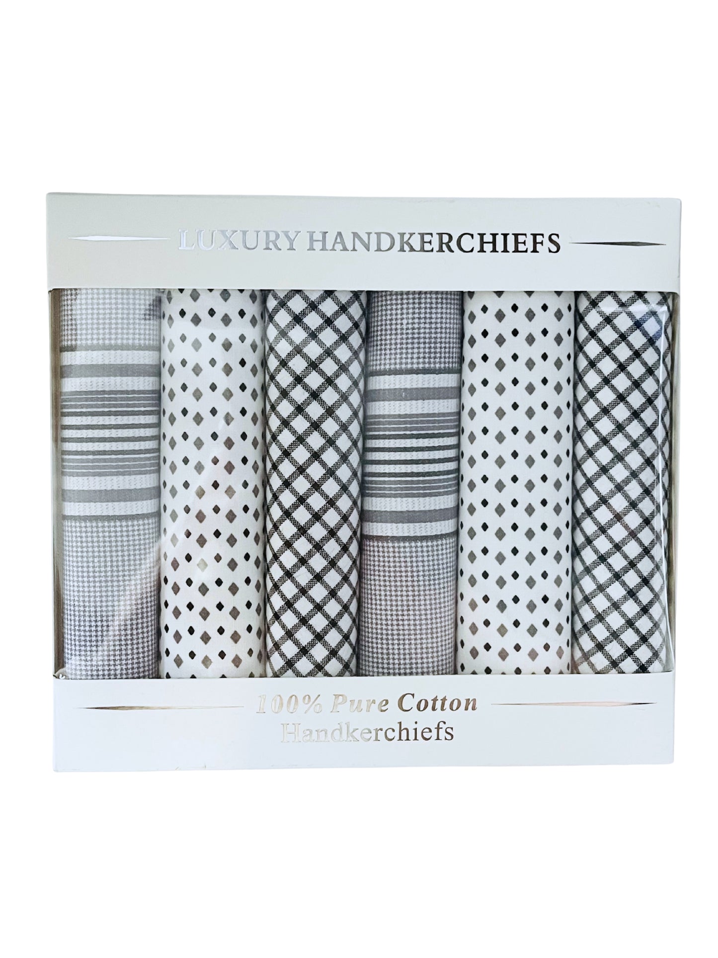 ASSORTED MONOCHROME HANDKERCHIEFS (6 PACK)