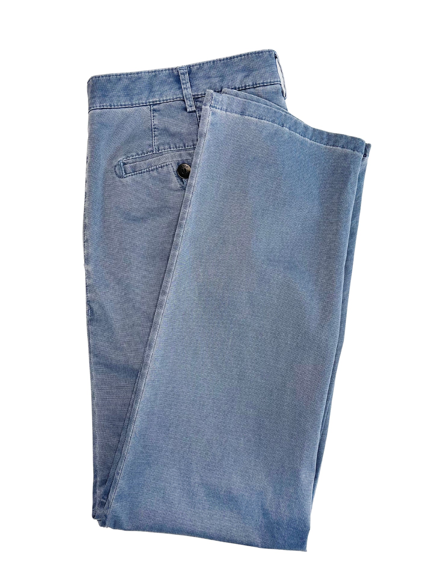 ROMA MID BLUE TEXTURED CHINOS