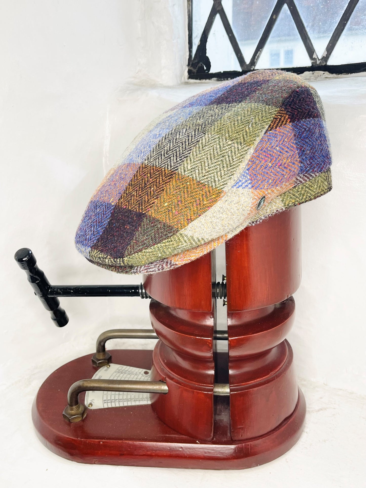 MULTI COLOURED CHECK TWEED CAP