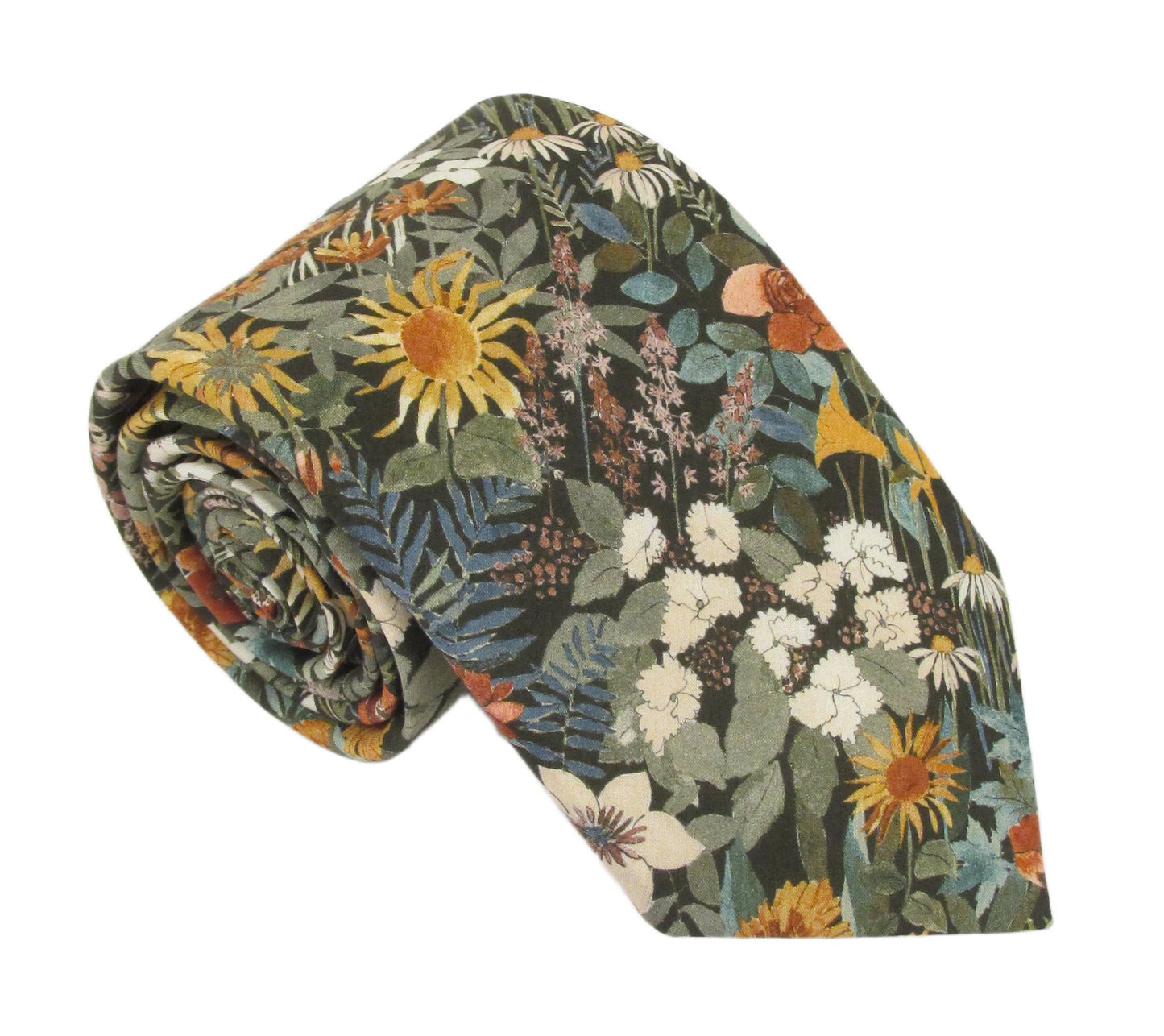 FARIA GREEN TIE MADE WITH LIBERTY FABRIC