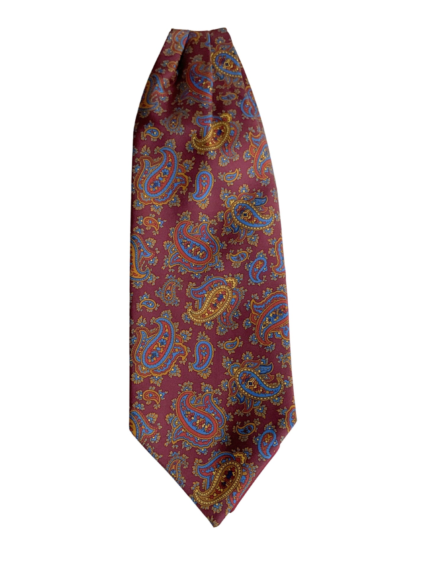 BURGUNDY RED LARGE PAISLEY SILK CRAVAT