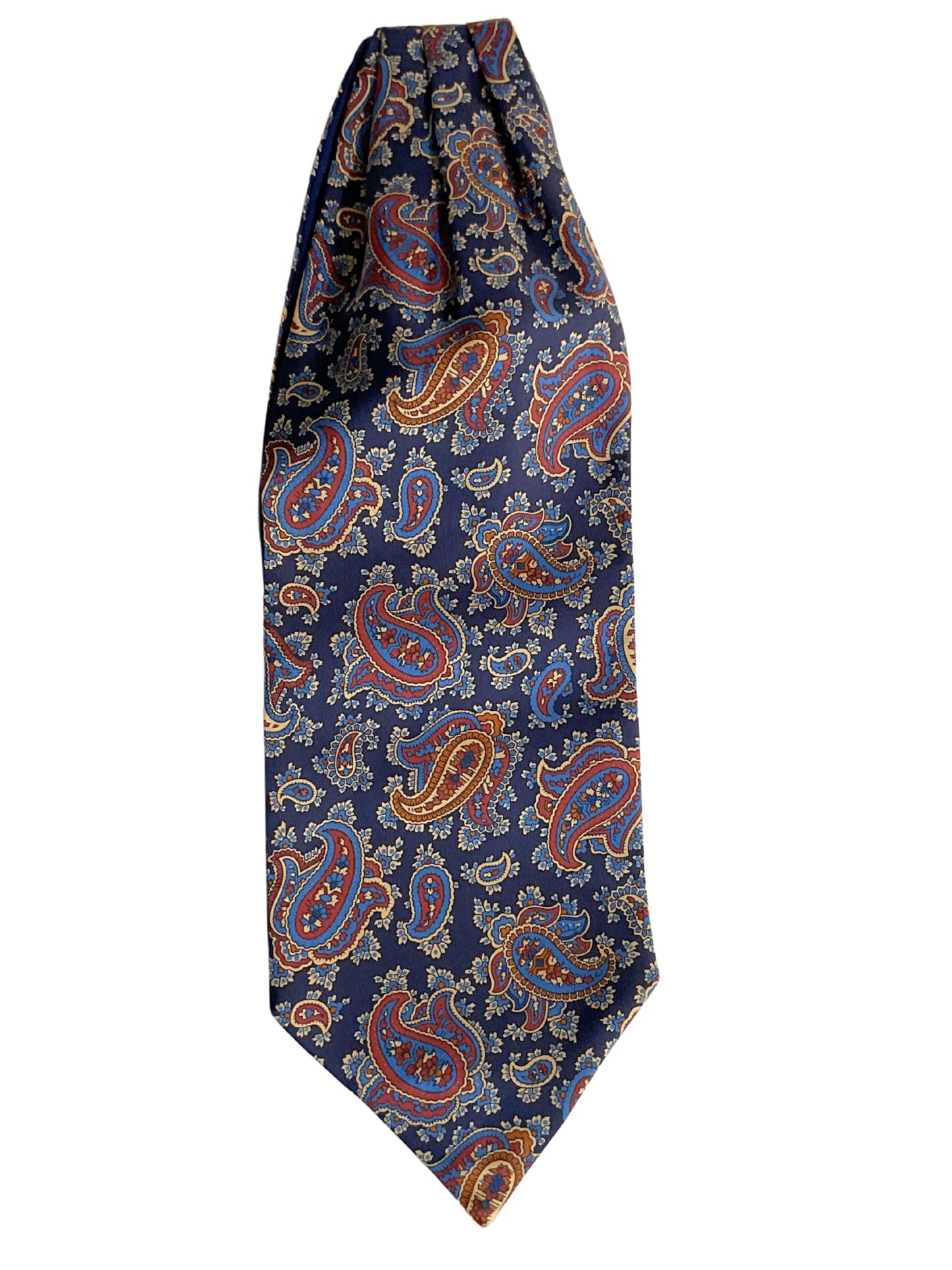 NAVY WITH PAISLEY PATTERN SILK CRAVAT