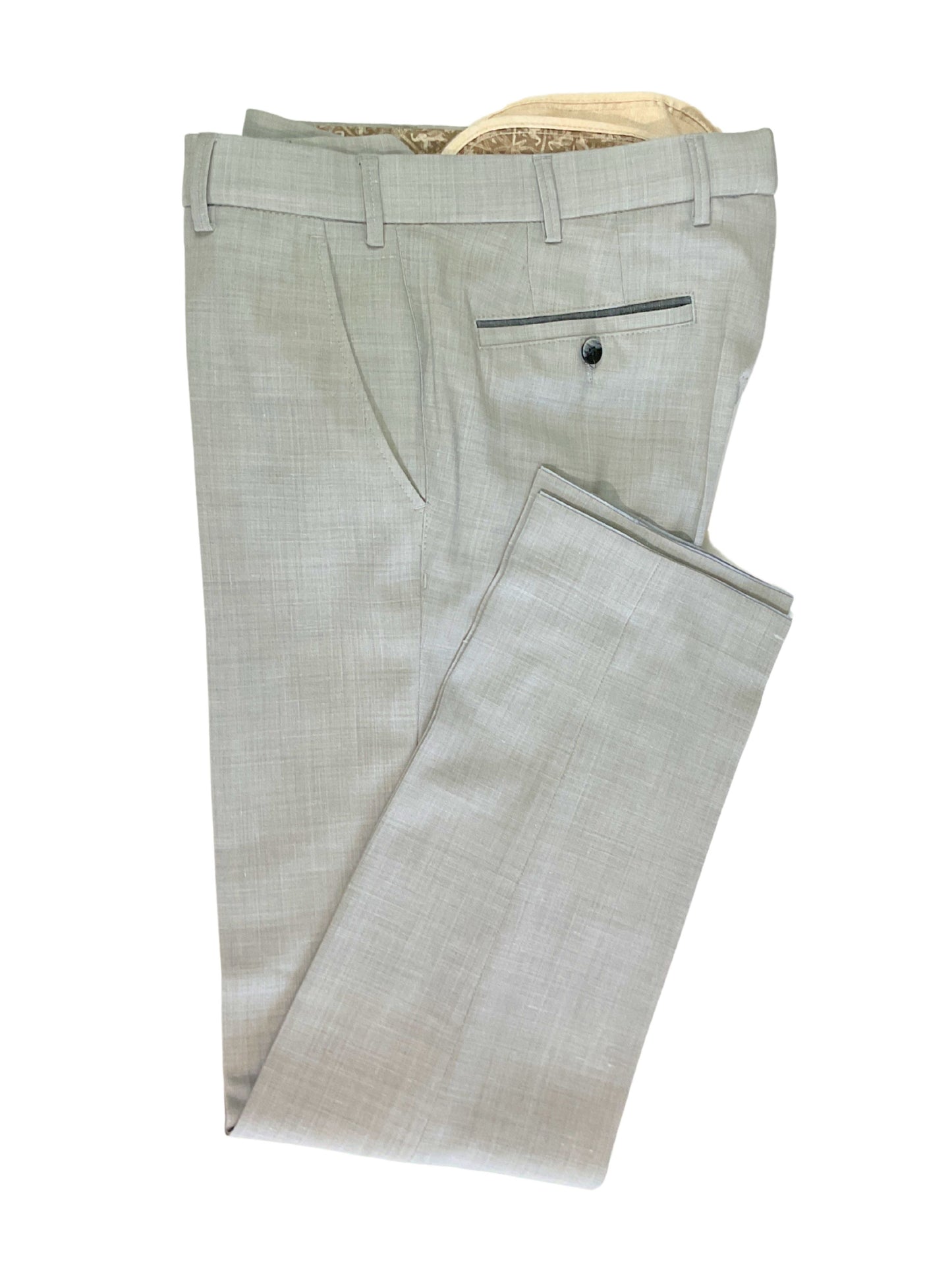 MEYER LIGHT GREY ROMA WOOL MIX LIGHTWEIGHT TROUSERS