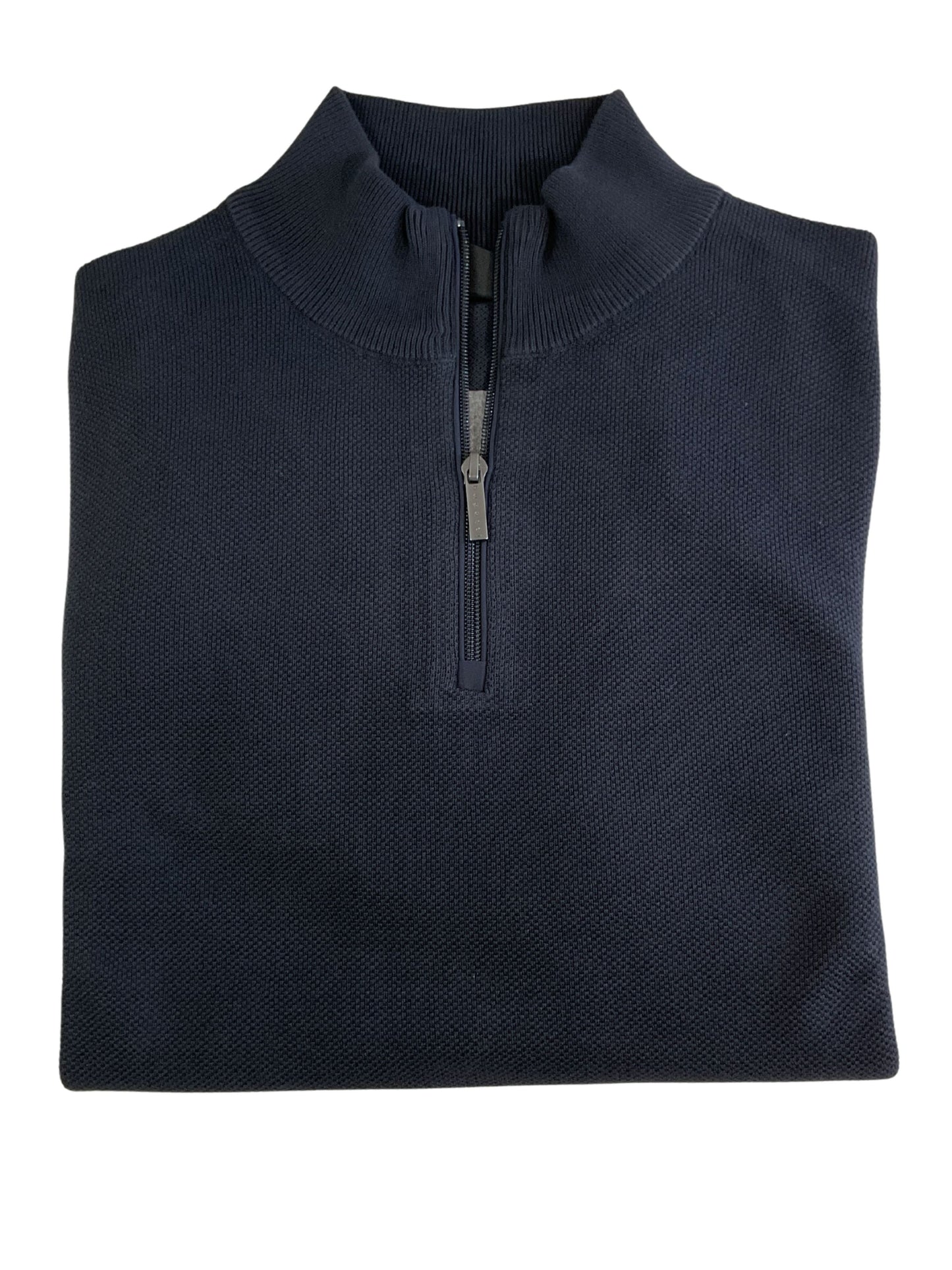 NAVY QUARTER ZIP COTTON JUMPER