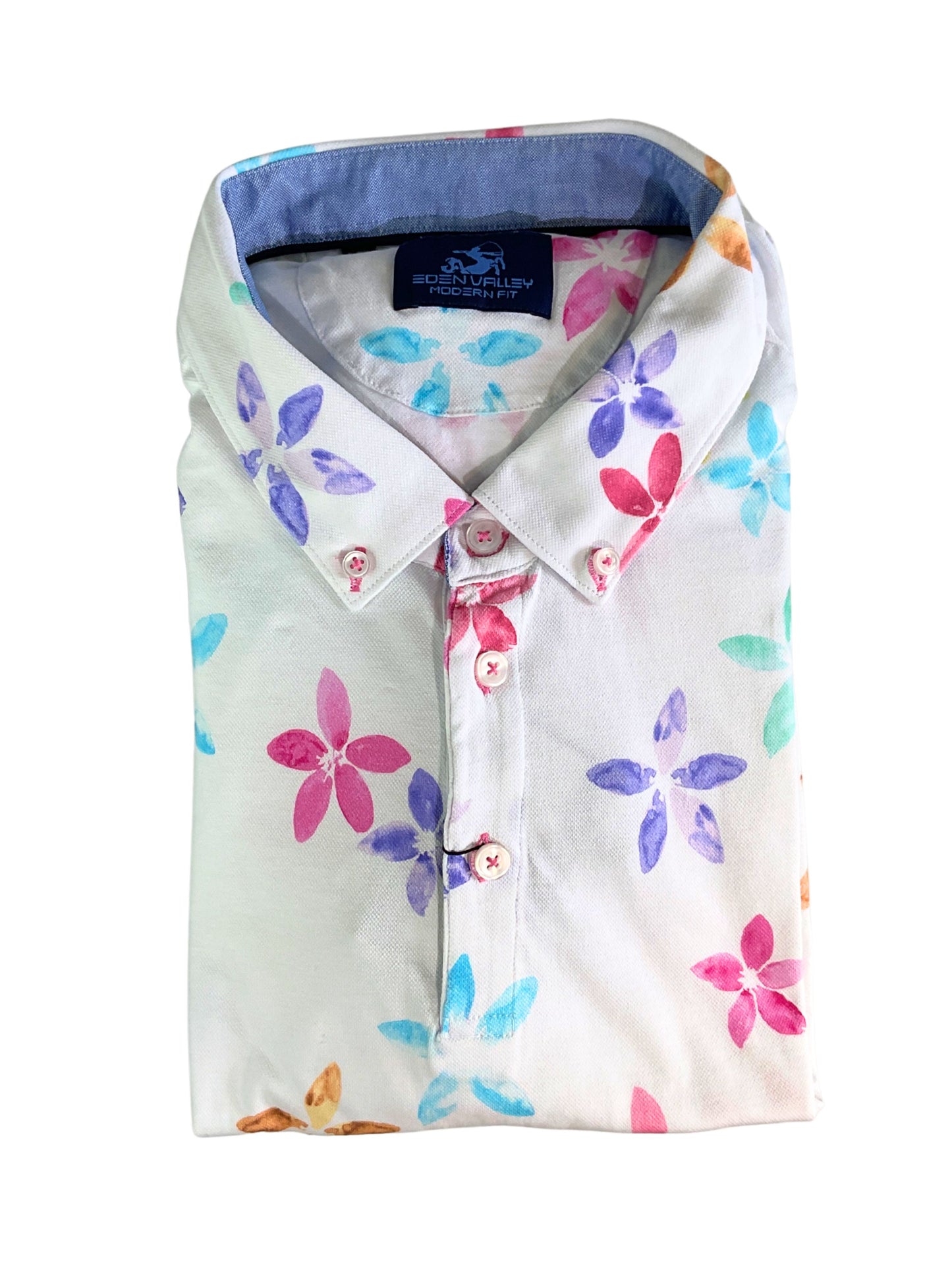 SUMMER FLOWERS PRINT POLO SHIRT