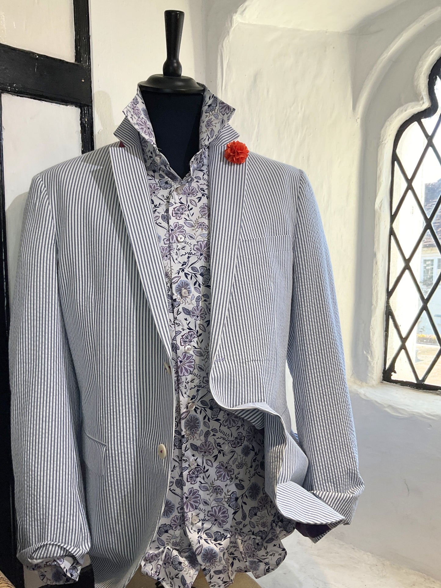 BOLHAM NAVY AND WHITE STRIPE JACKET