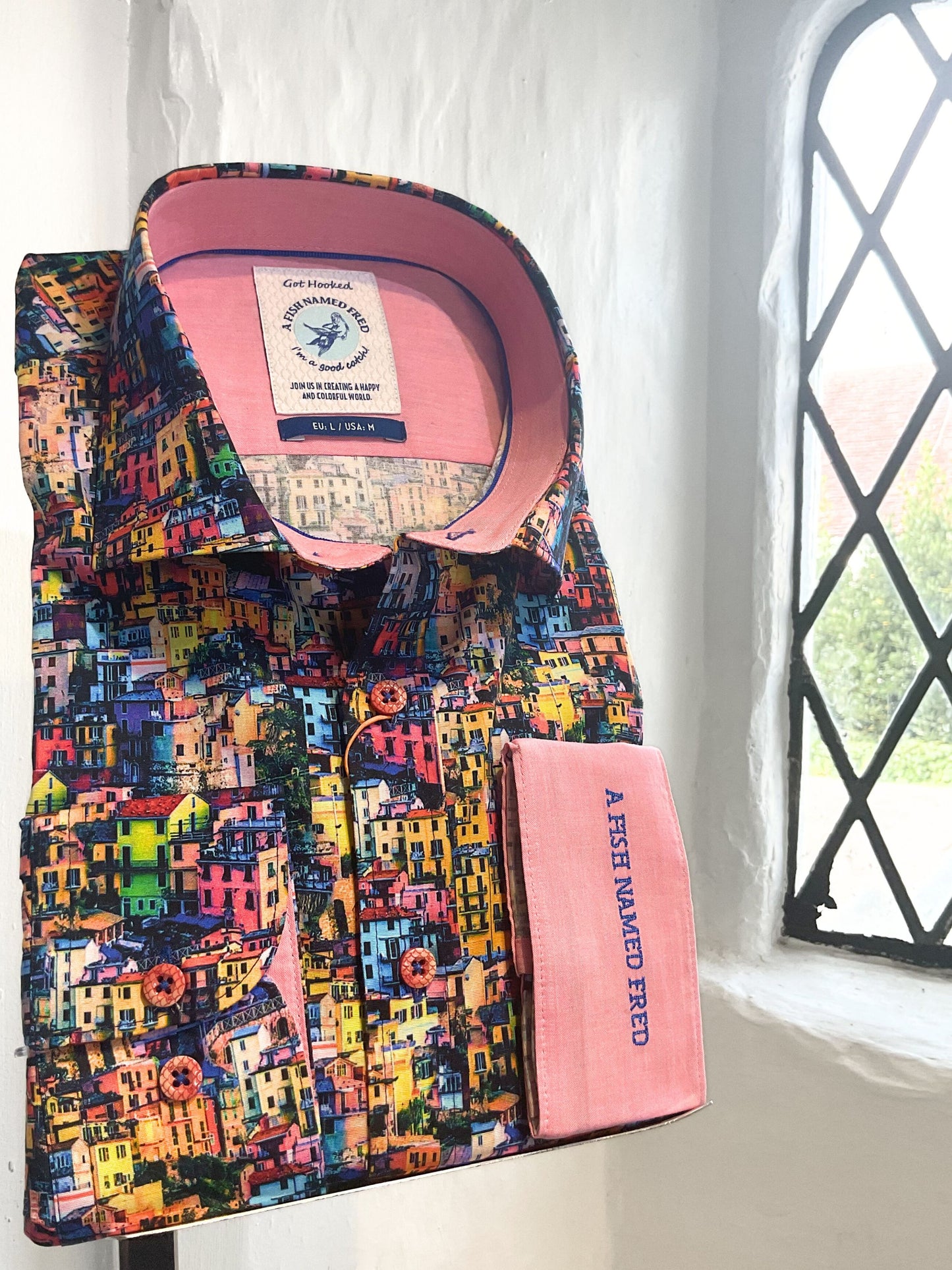 CINQUE TERRE PRINT LONG SLEEVE SHIRT