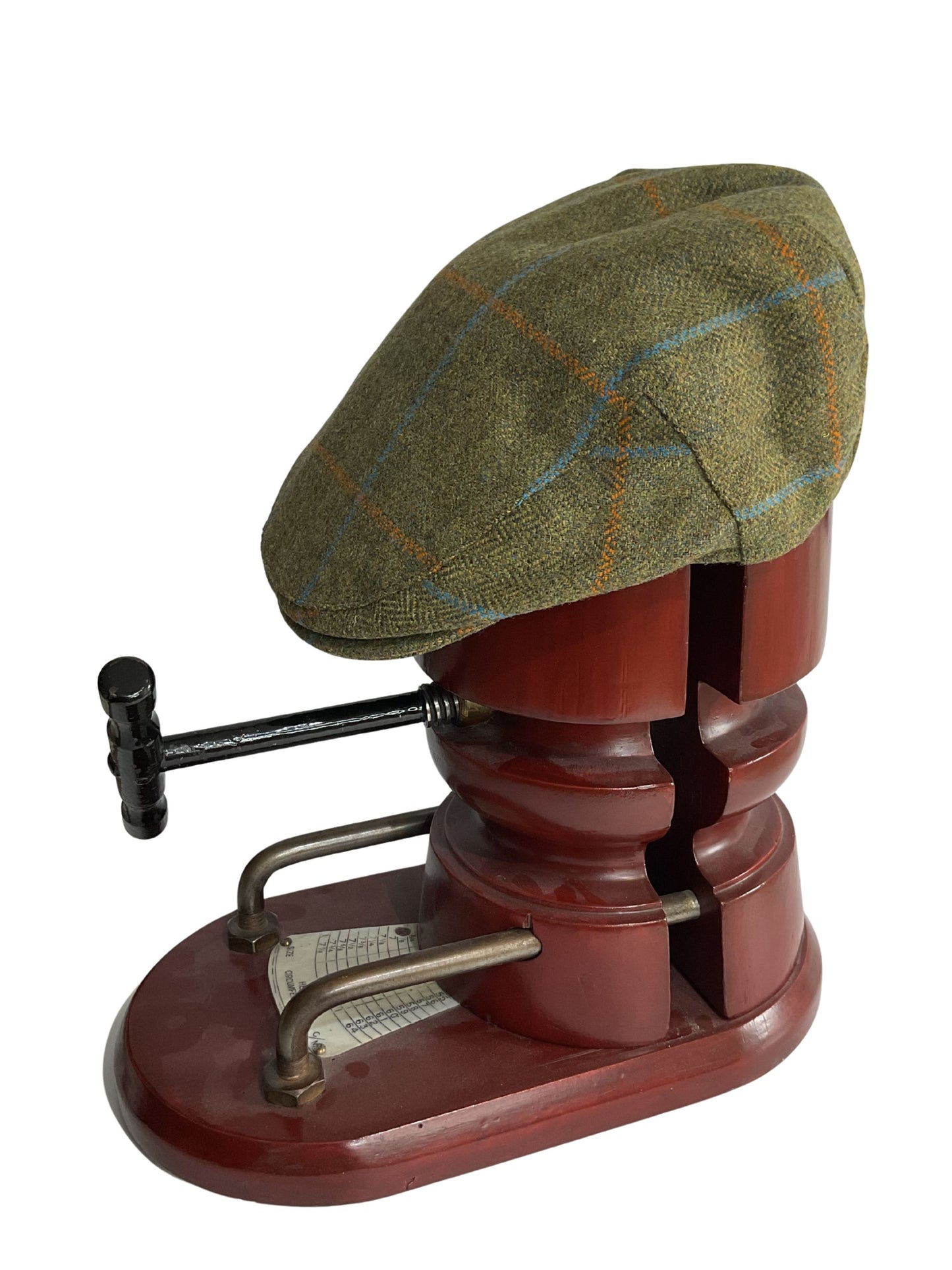 MID GREEN WITH BLUE AND ORANGE CHECK WATERPROOF CAP