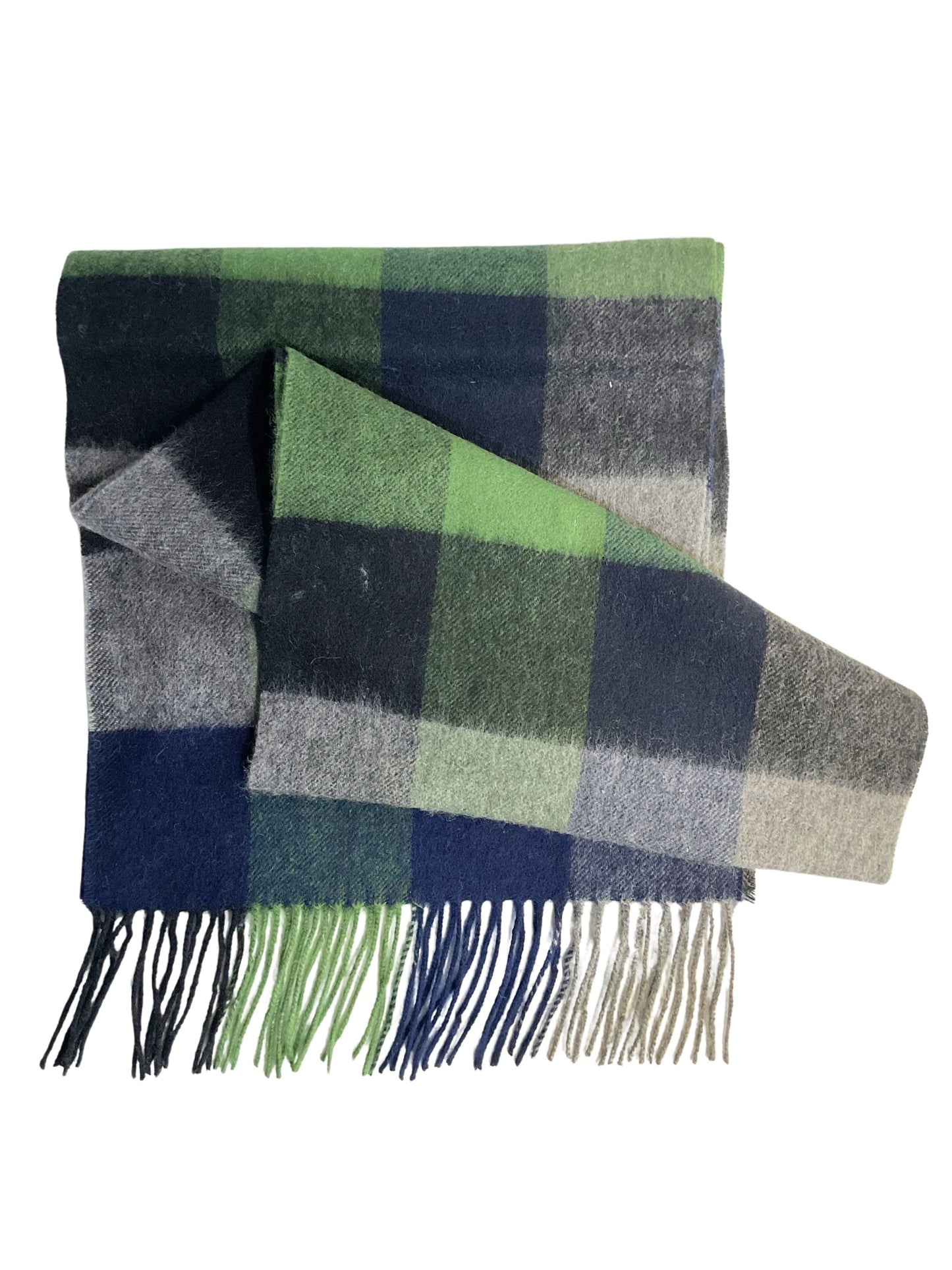 GREEN MULTI CHECK LAMBSWOOL SCARF