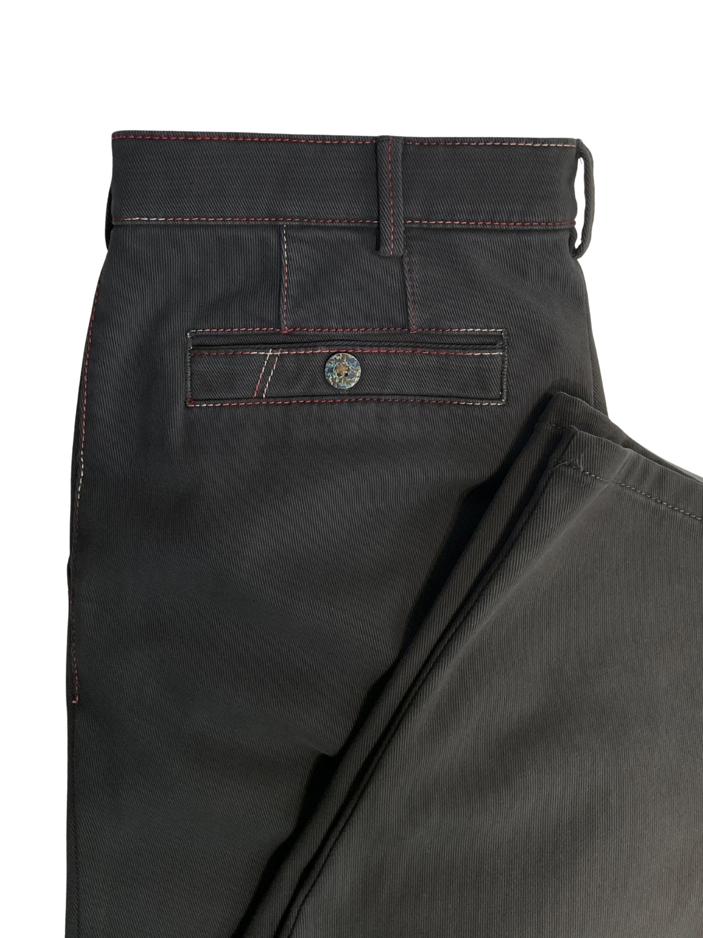 NEW YORK GREY CHINOS WITH RED STITCHING