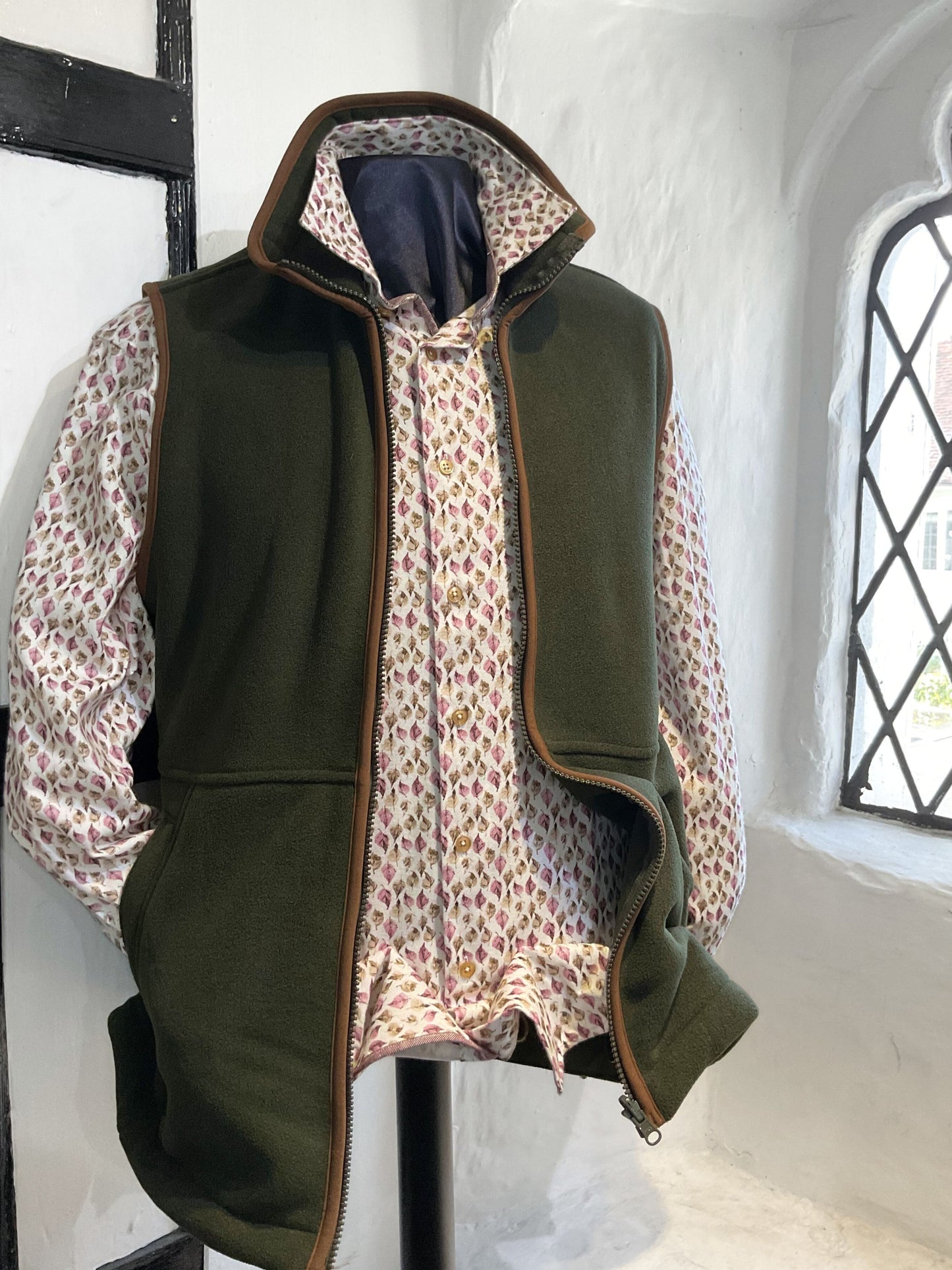 AYLSHAM MID GREEN FLEECE GILET