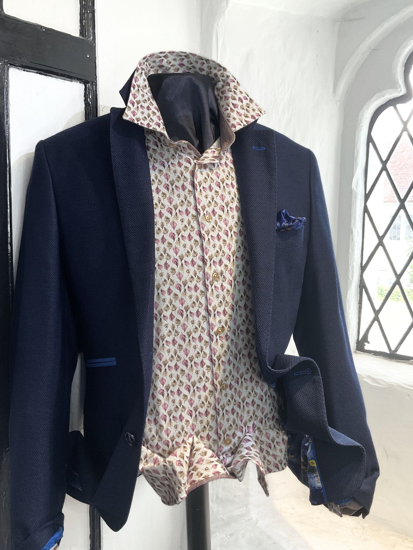 HOUNSLOW NAVY JACKET WITH FLORAL LINING