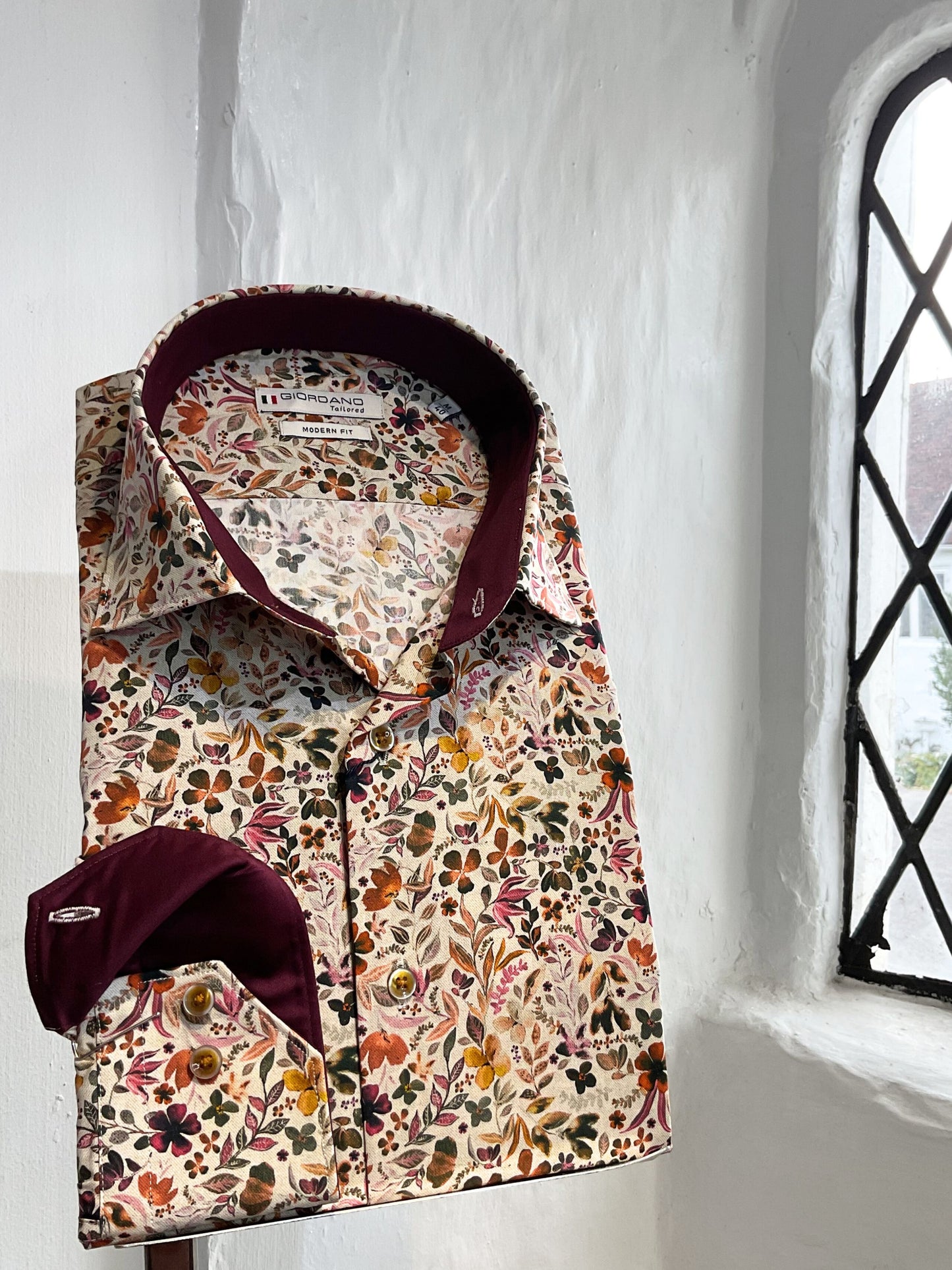 RED AUTUMN FLORA LONG SLEEVE SHIRT