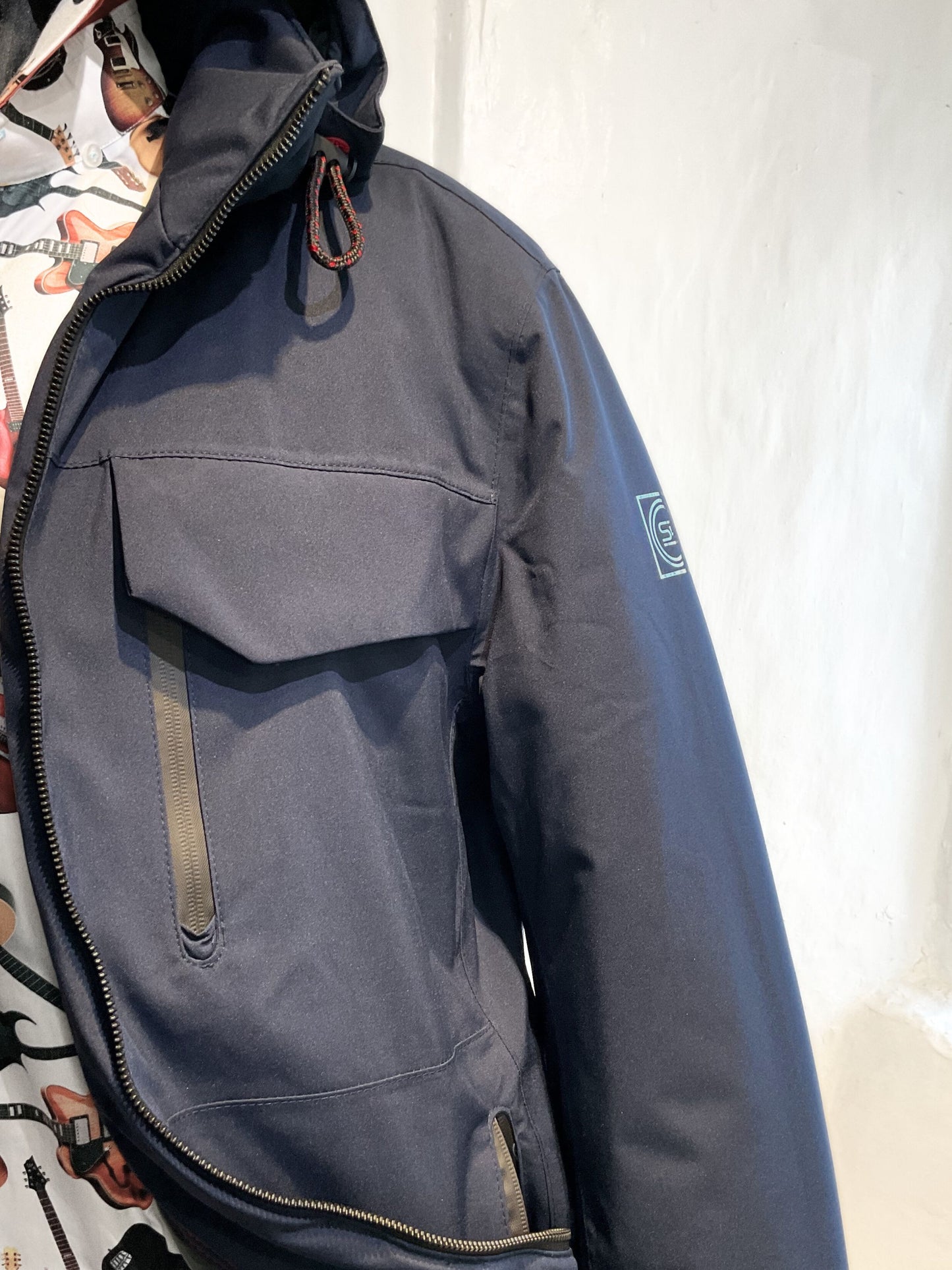 NAVY SYLT W WATERPROOF HOODED JACKET