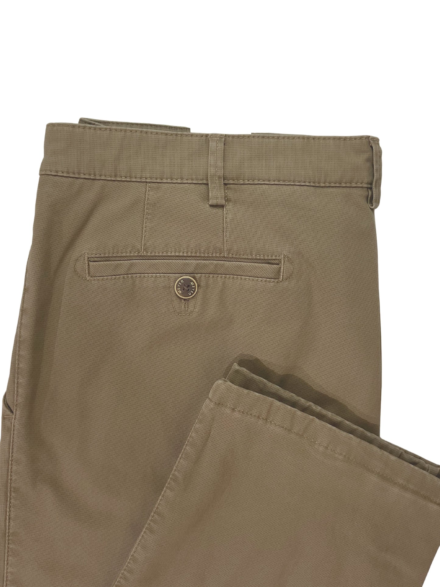 ROMA PLAIN MID BROWN COTTON TROUSERS