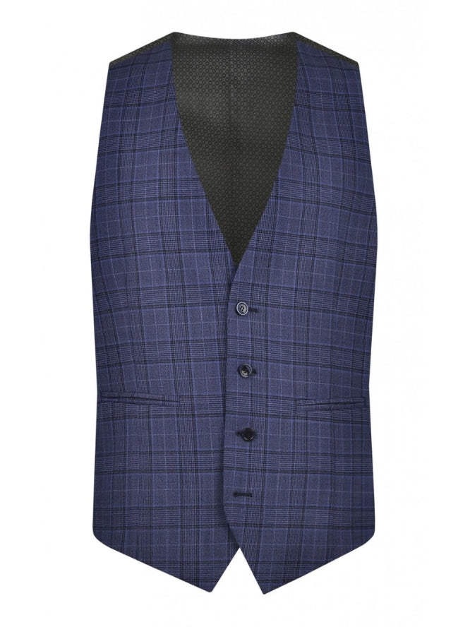 BLUE CHECK SUIT WAISTCOAT – Hansfords Menswear