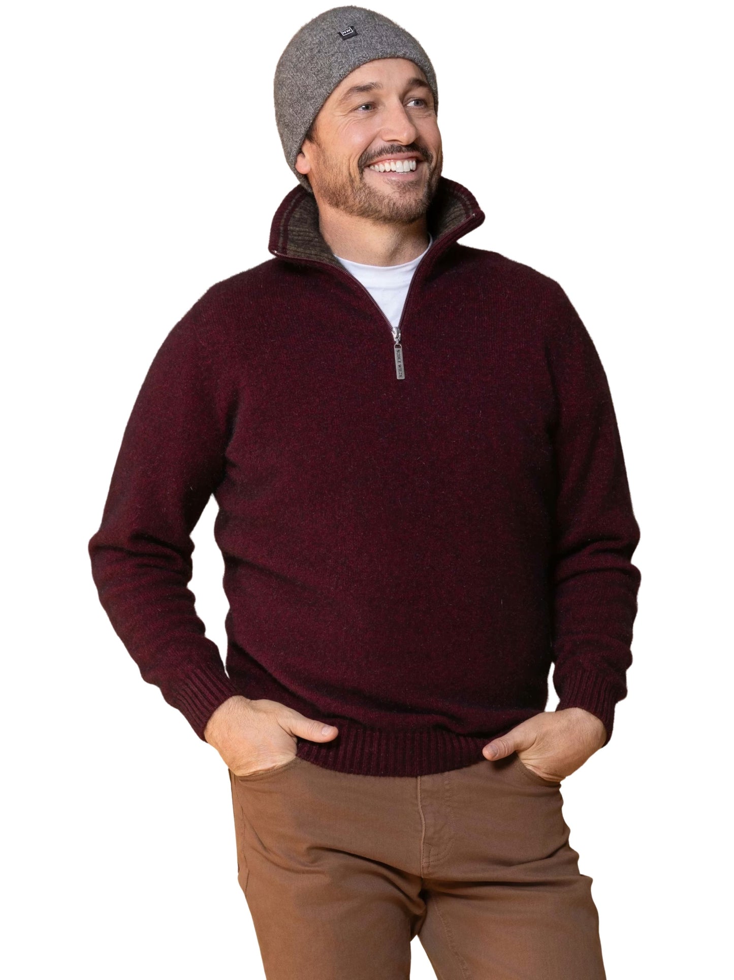 PORT/KAURI TASMAN ZIP NECK JUMPER