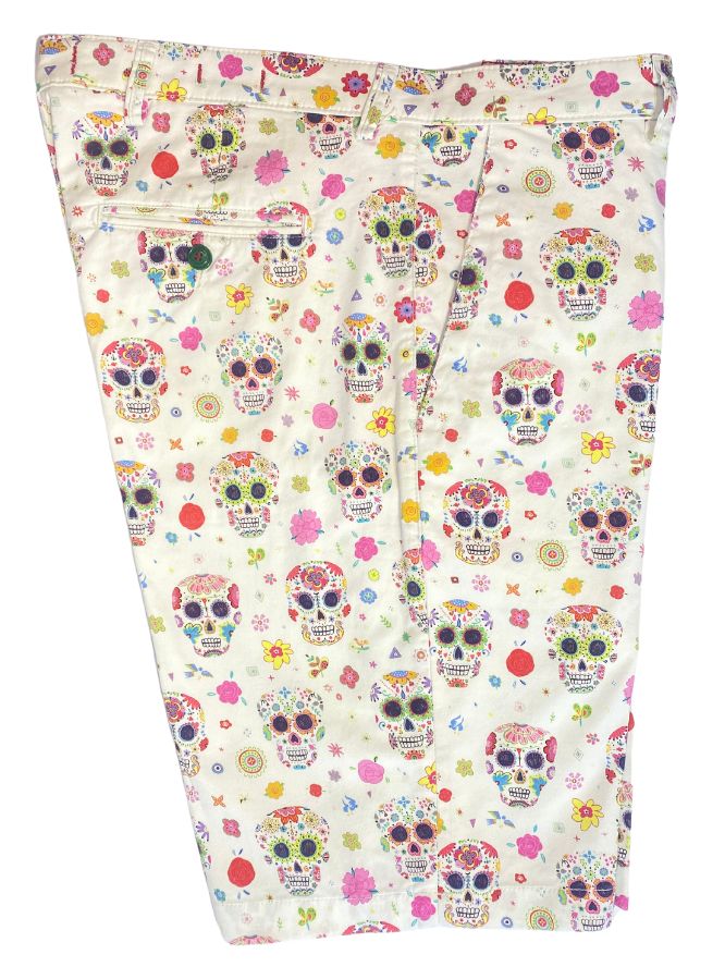 Candy Skull White Shorts