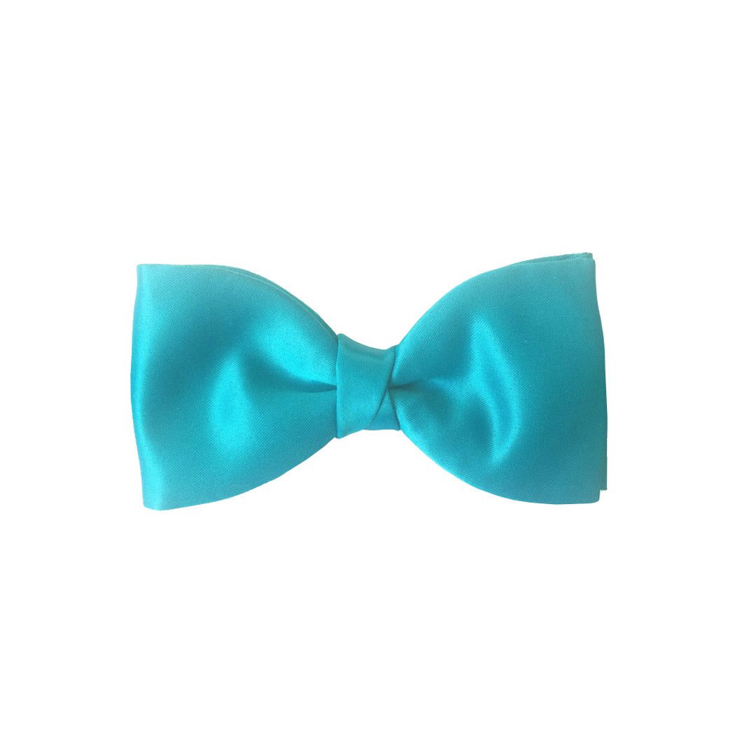 VAN BUCK TURQUOISE SATIN READY TIED BOW TIE