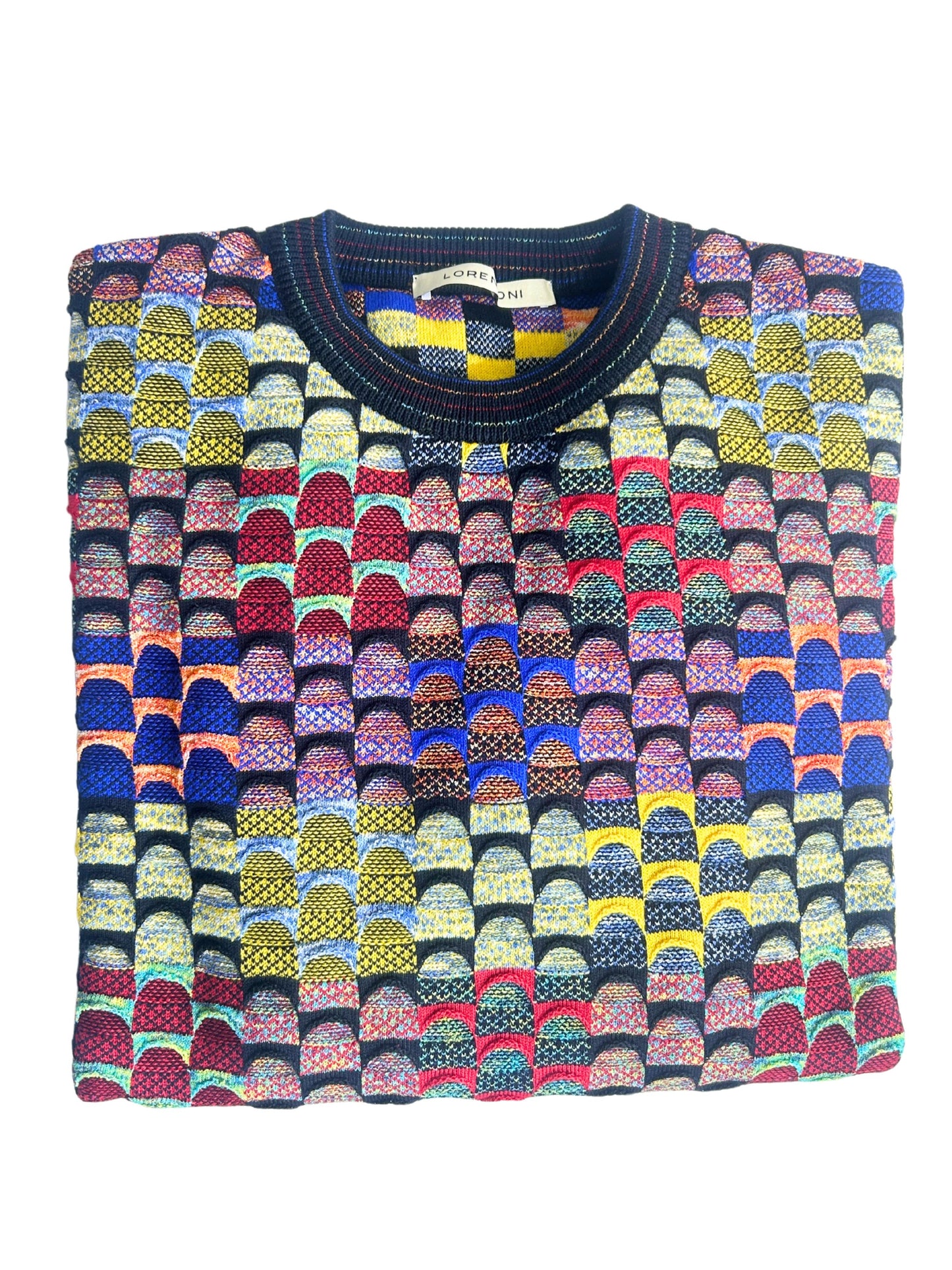 MULTI COLOUR BOLD ABSTRACT PRINT MONTECHIARO LONG SLEEVE JUMPER