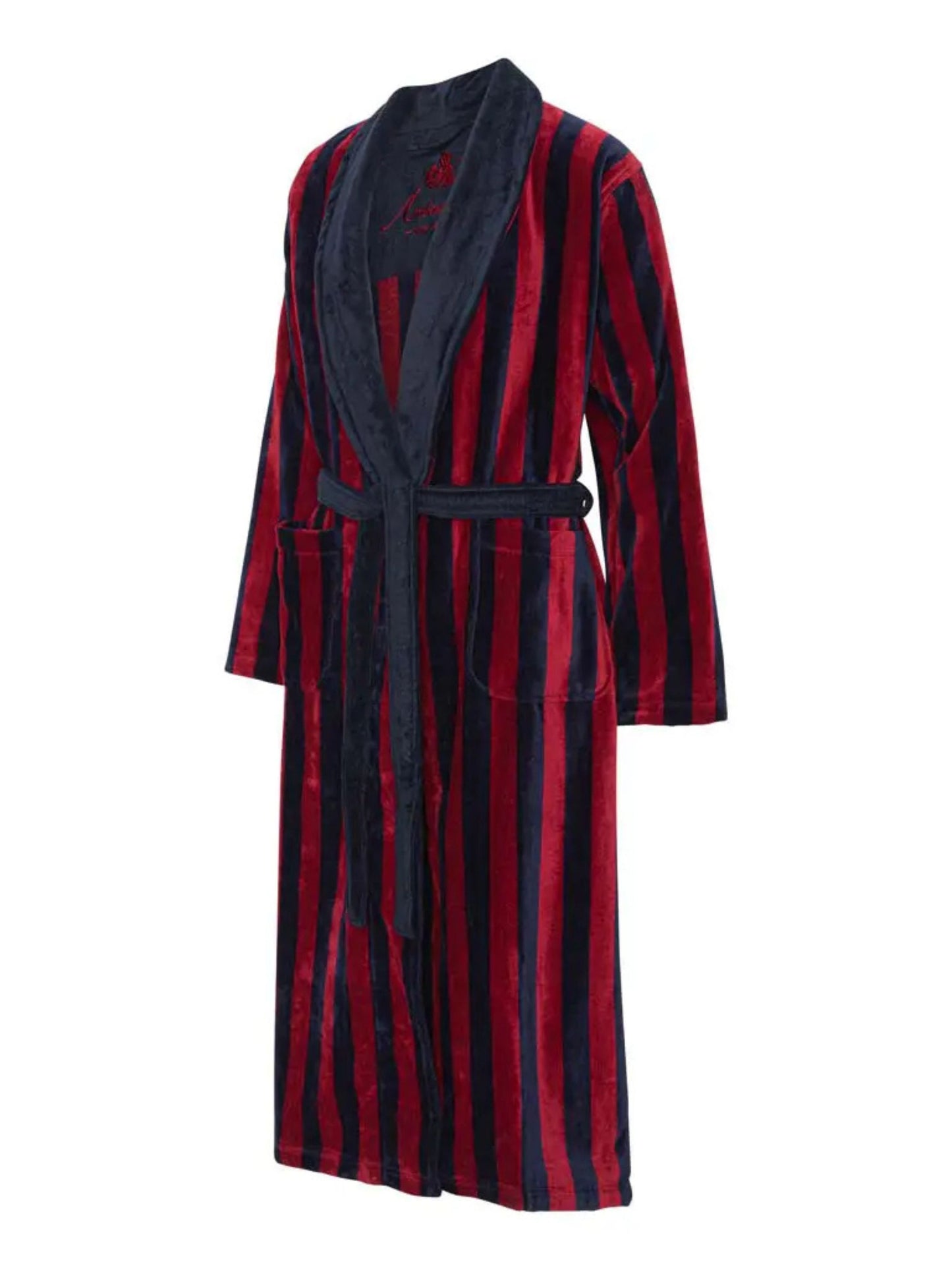 SKAGERAK NAVY AND RED STRIPE DRESSING GOWN