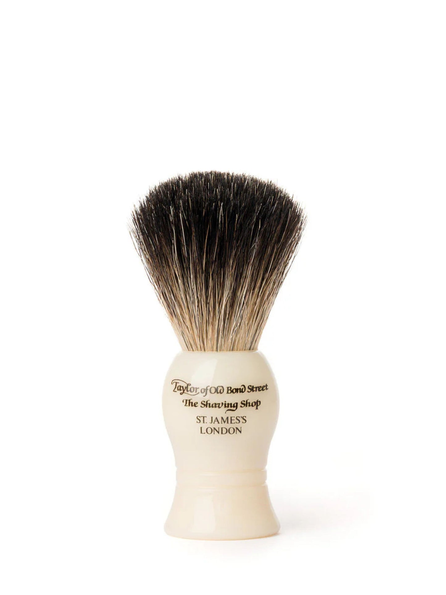 TAYLOR OF OLD BOND STREET PURE BADGER SHAVING BRUSH FAUX IVORY