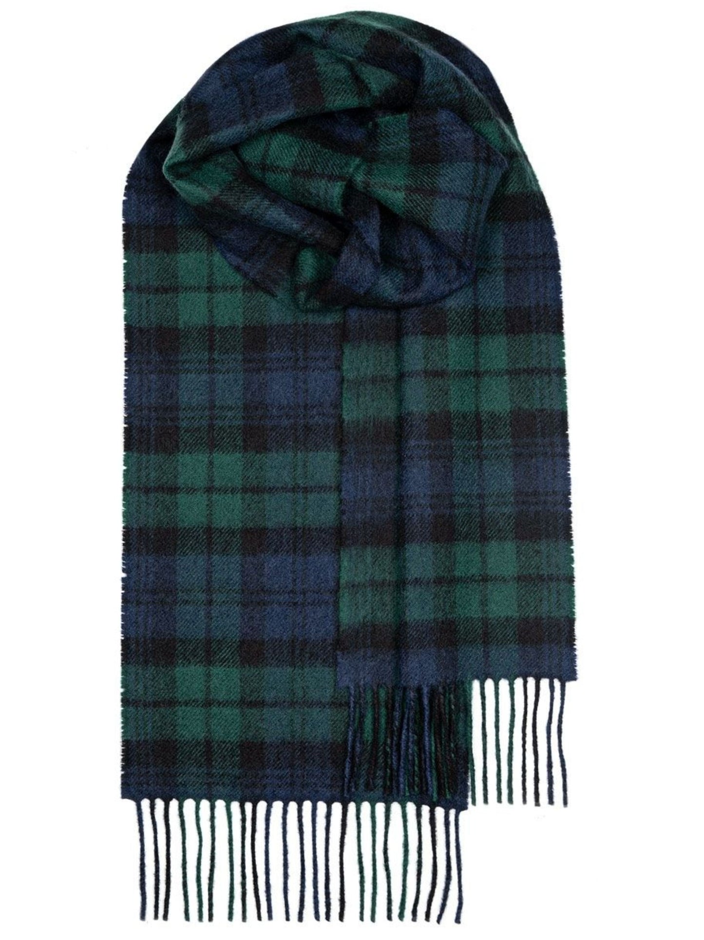 BOWHILL BLACK WATCH TARTAN LAMBSWOOL SCARF