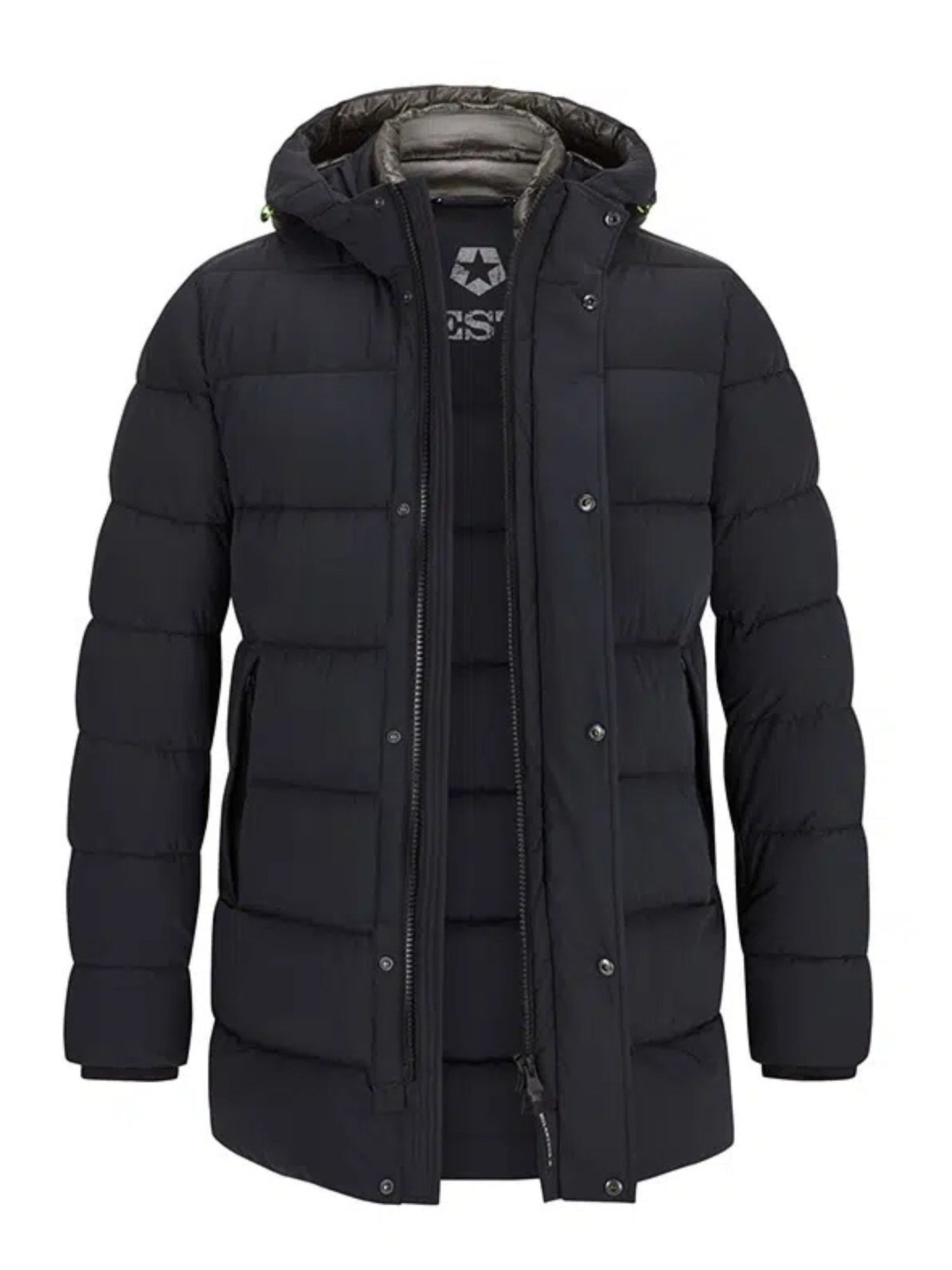 TEDROS DARK BLUE HOODED PUFFA STYLE JACKET