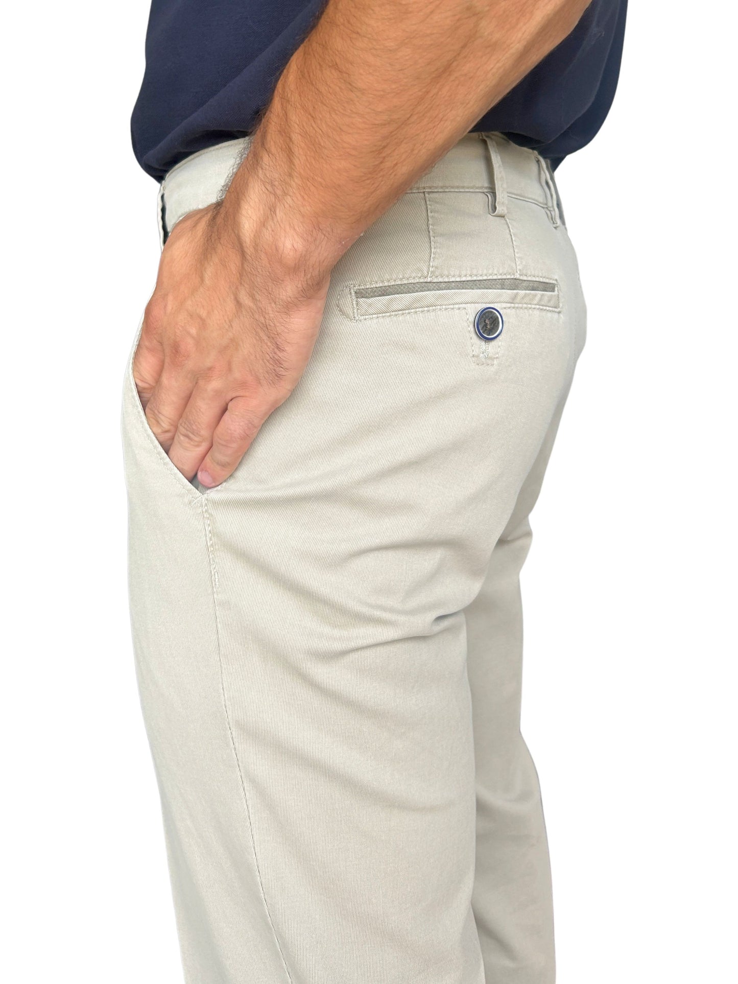 LIGHT BEIGE ROMA ORGANIC COTTON TROUSERS