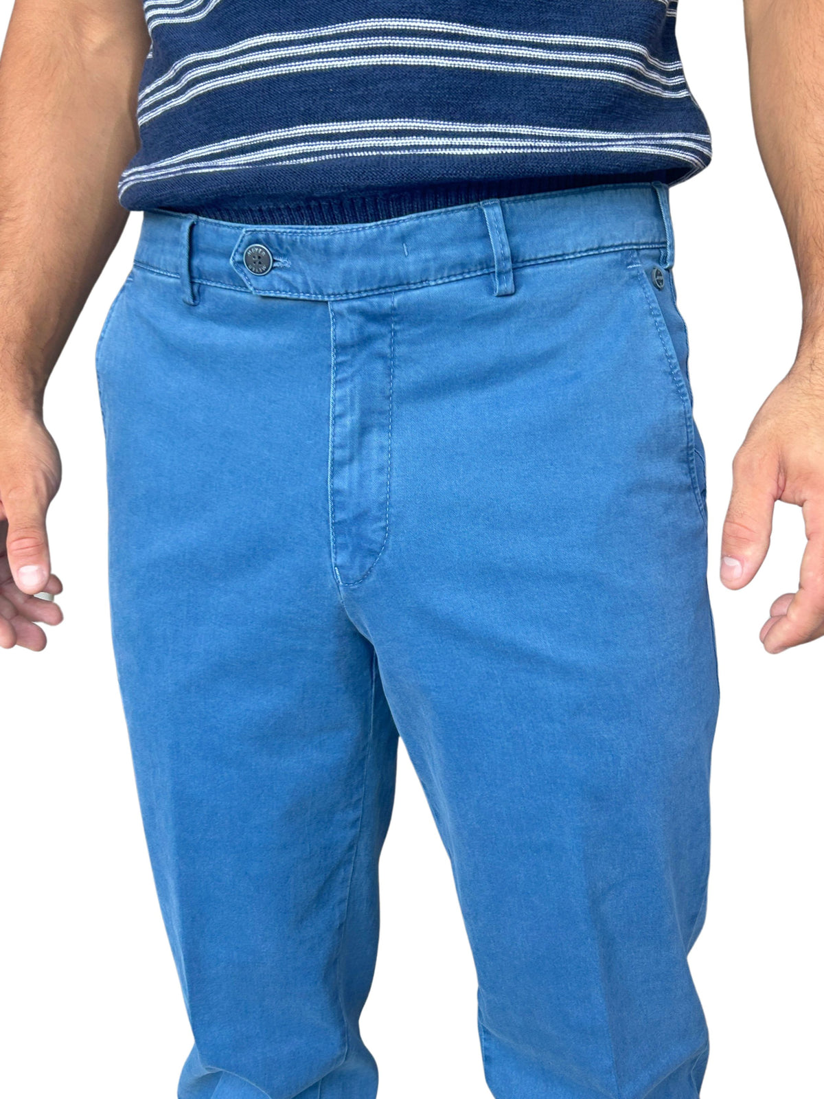 ROMA MID BLUE COTTON CHINOS NO TRIM