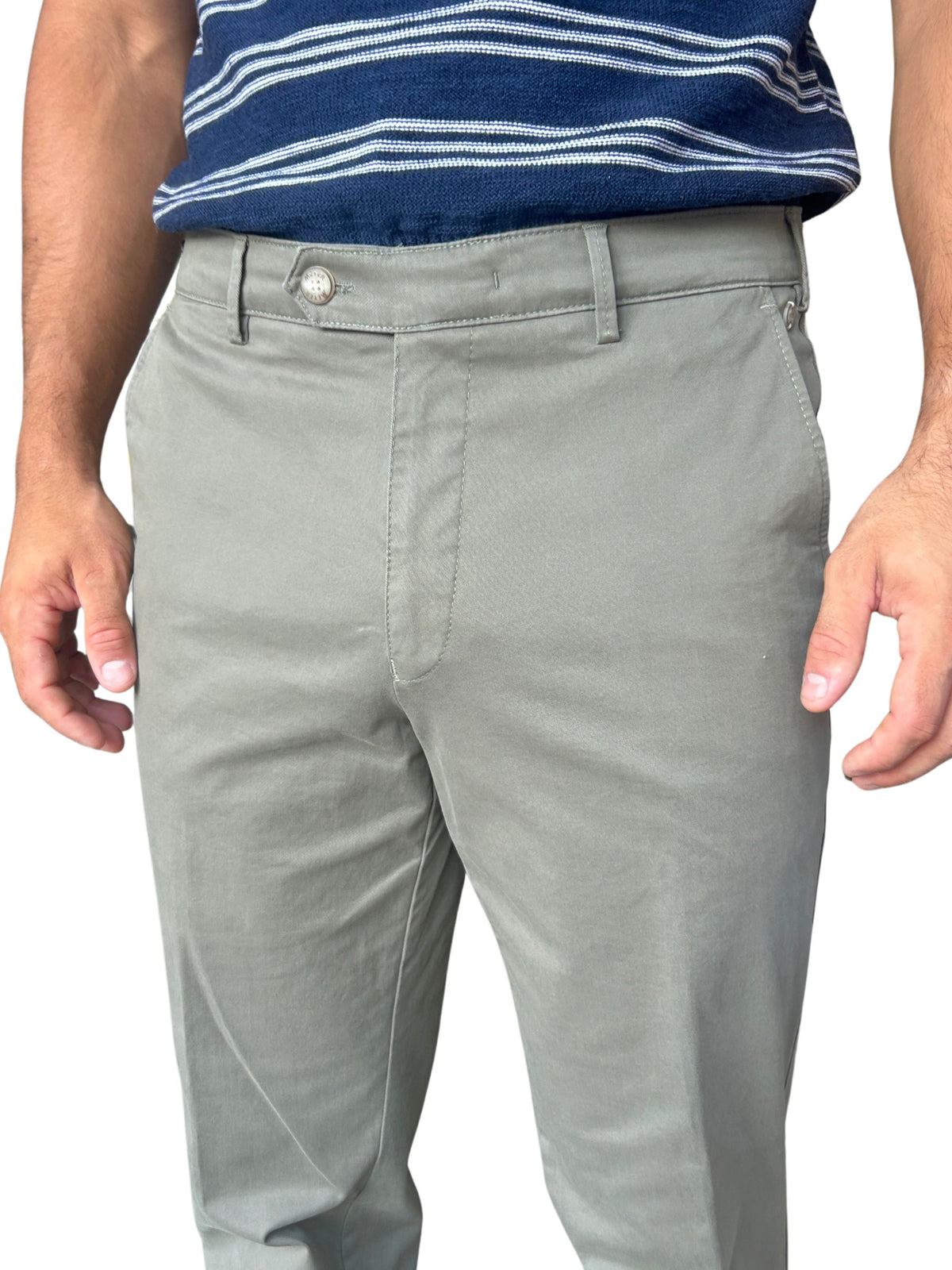 MID GREEN ROMA COTTON CHINOS