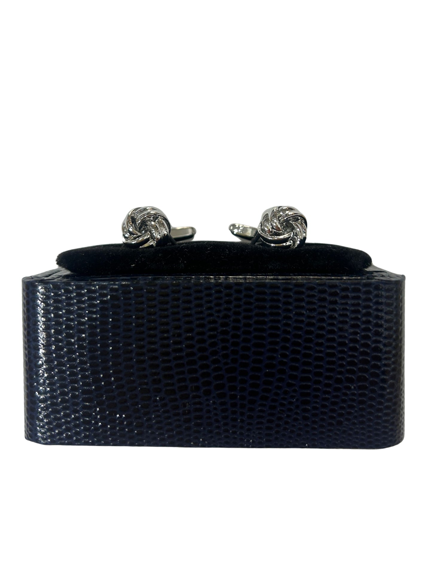 SILVER MEDIUM POLISHED KNOT BAR CUFFLINKS