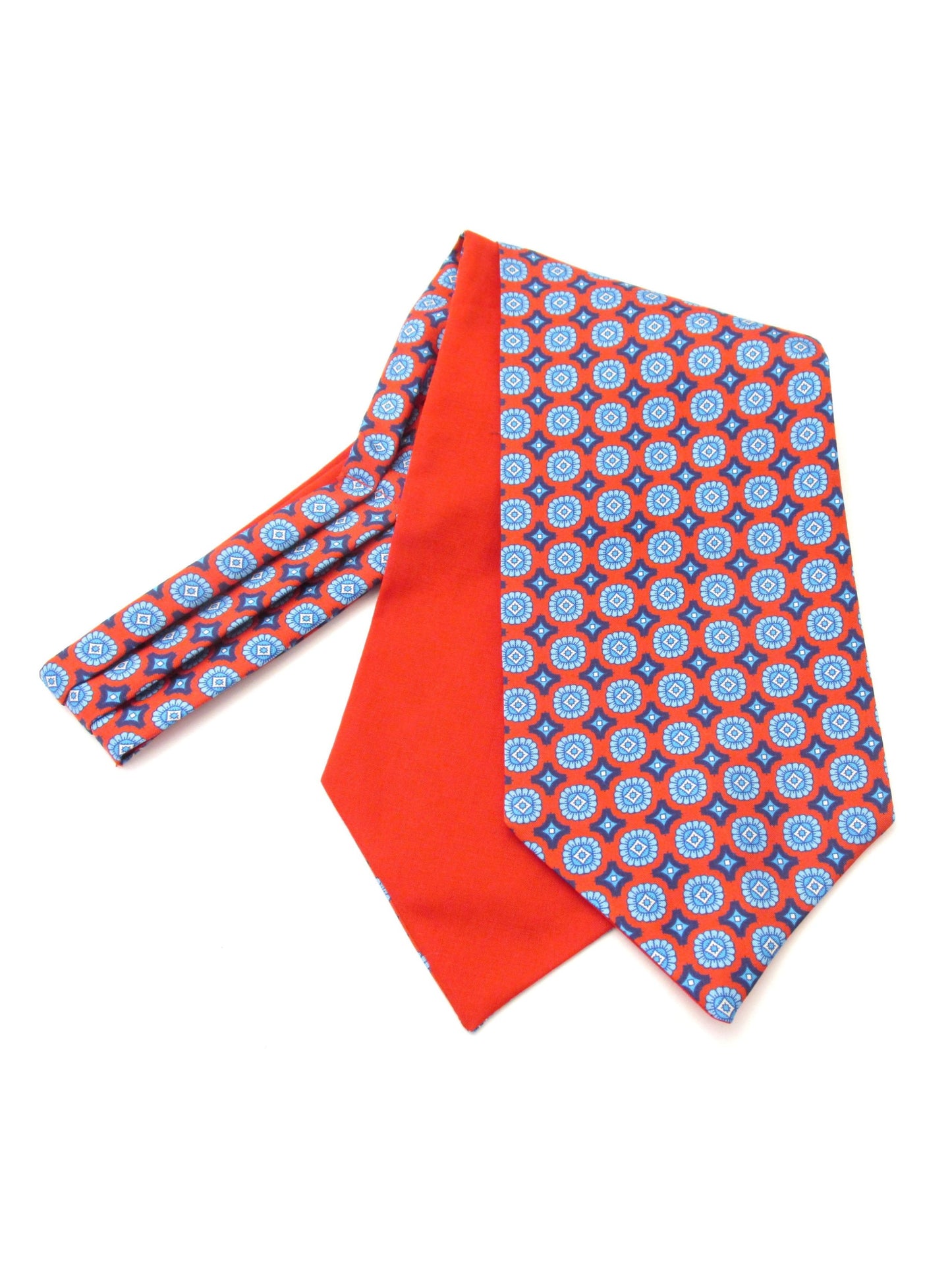 RED LARGE MEDALLION SILK CRAVAT