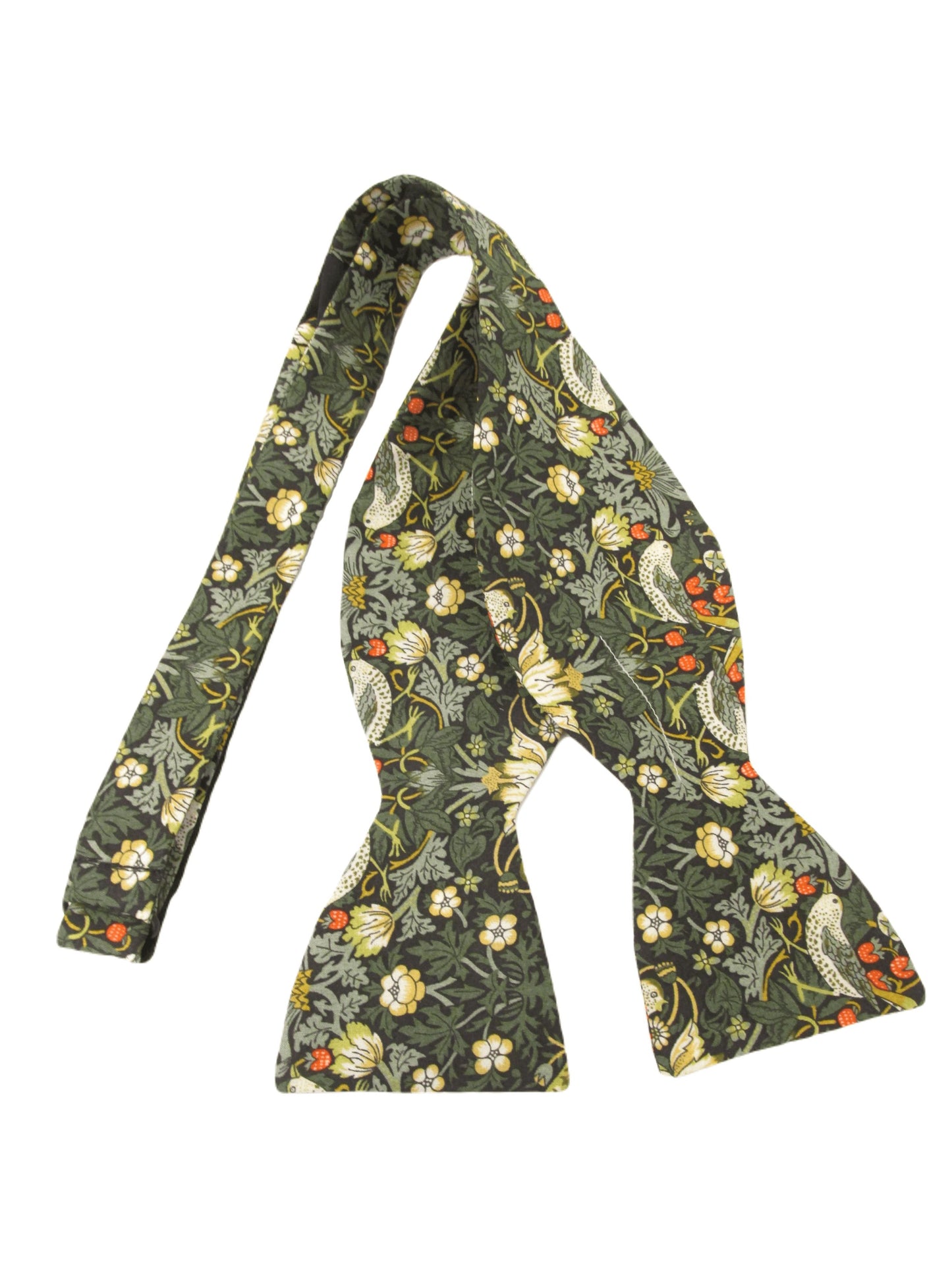 STRAWBERRY THIEF FOREST SELF-TIE BOW TIE MADE WITH LIBERTY FABRIC