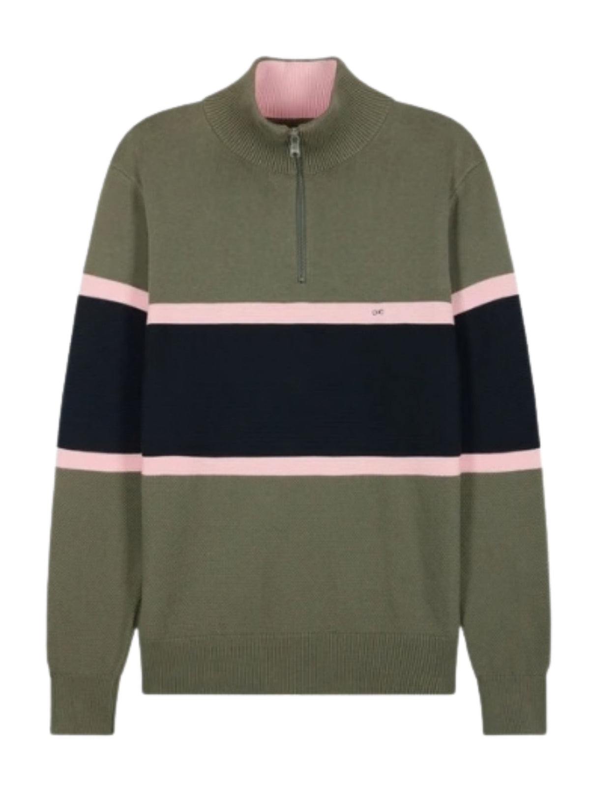 OLIVE GREEN TRUCKER NECK JUMPER
