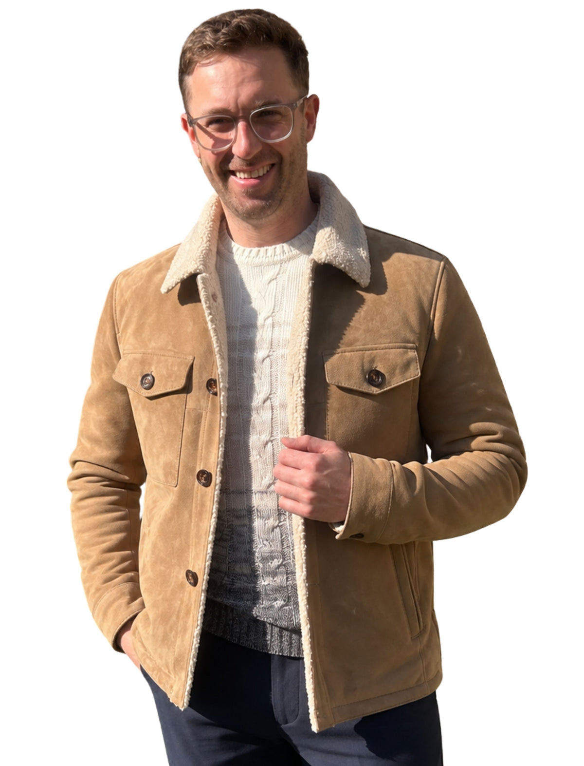 PALERMO TAN SUEDE LEATHER JACKET