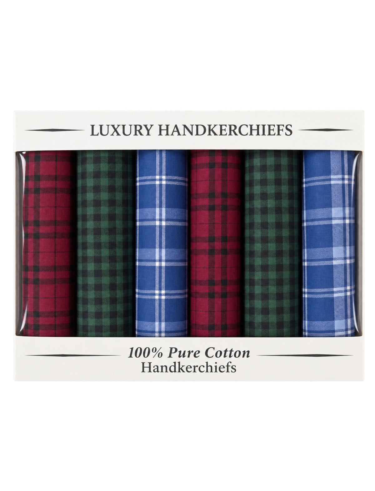 MIXED CHECKS 6 LUXURY HANDKERCHIEFS