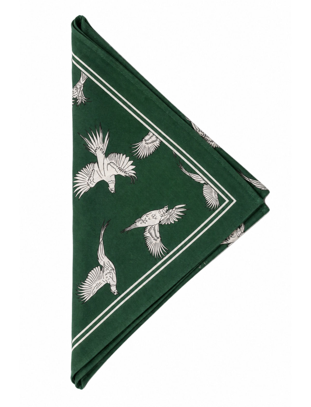 GREEN FLYING PHEASANTS HANDKERCHIEF