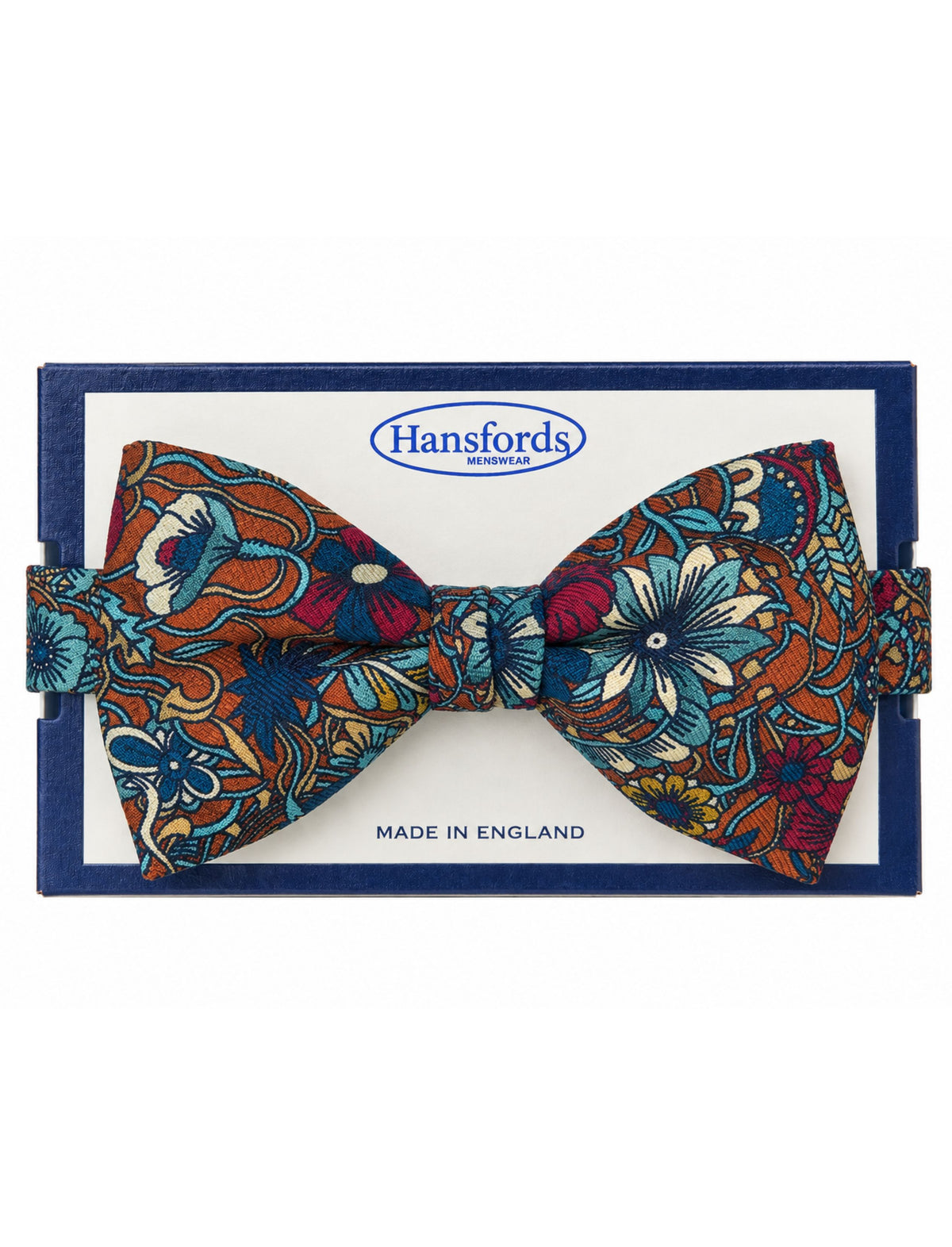 SILK ROYAL/OLIVE ABSTRACT READY-TIED BOW TIE