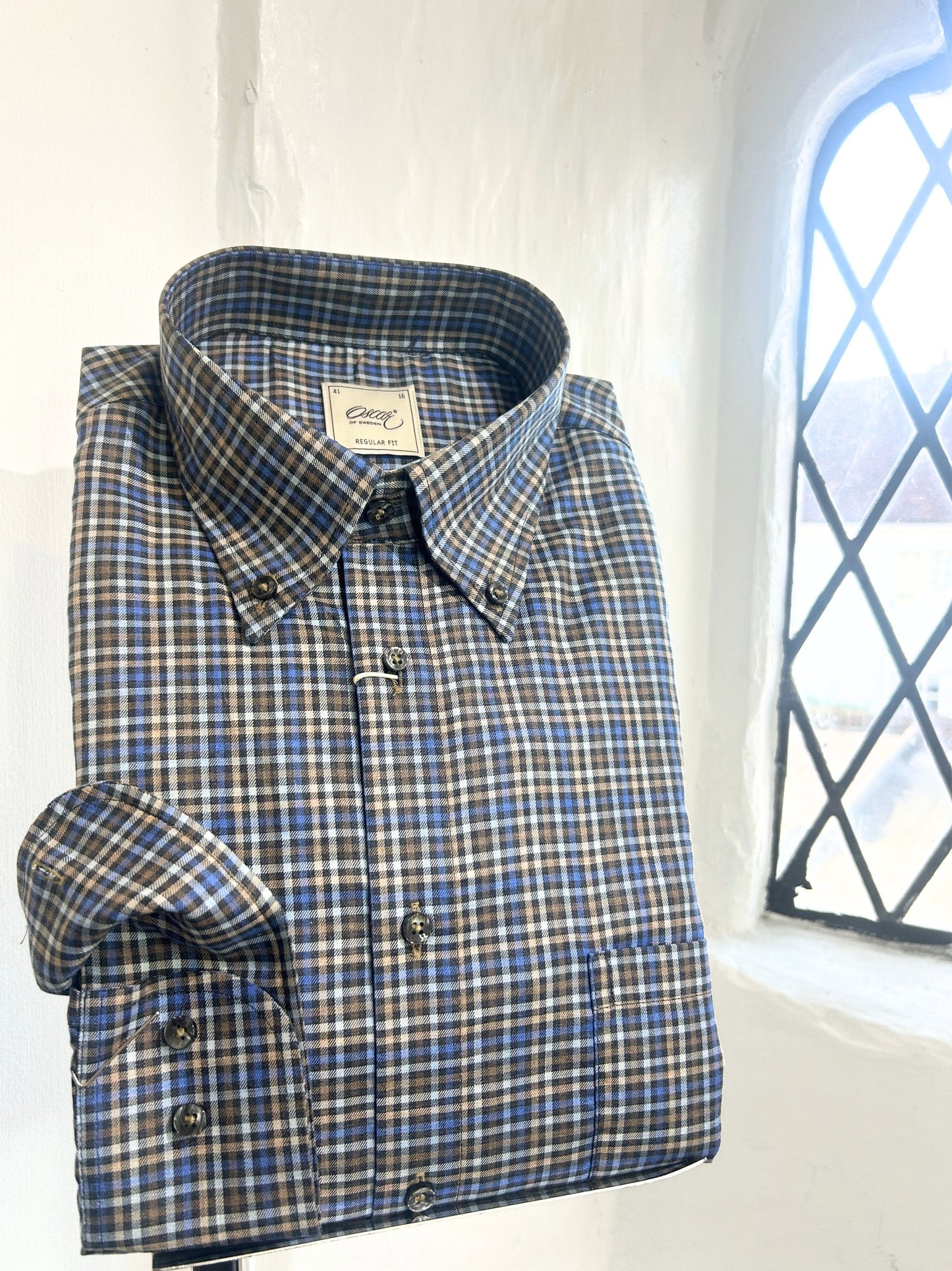 BLUE MIX CHECK PATTERN LONG SLEEVE SHIRT