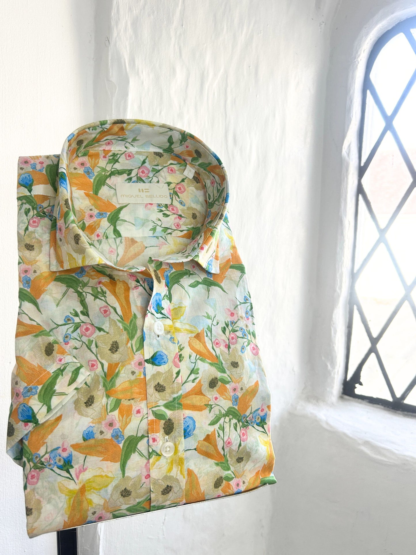 MULTI COLOUR FLORAL PRINT COTTON SHORT SLEEVE SHIRT