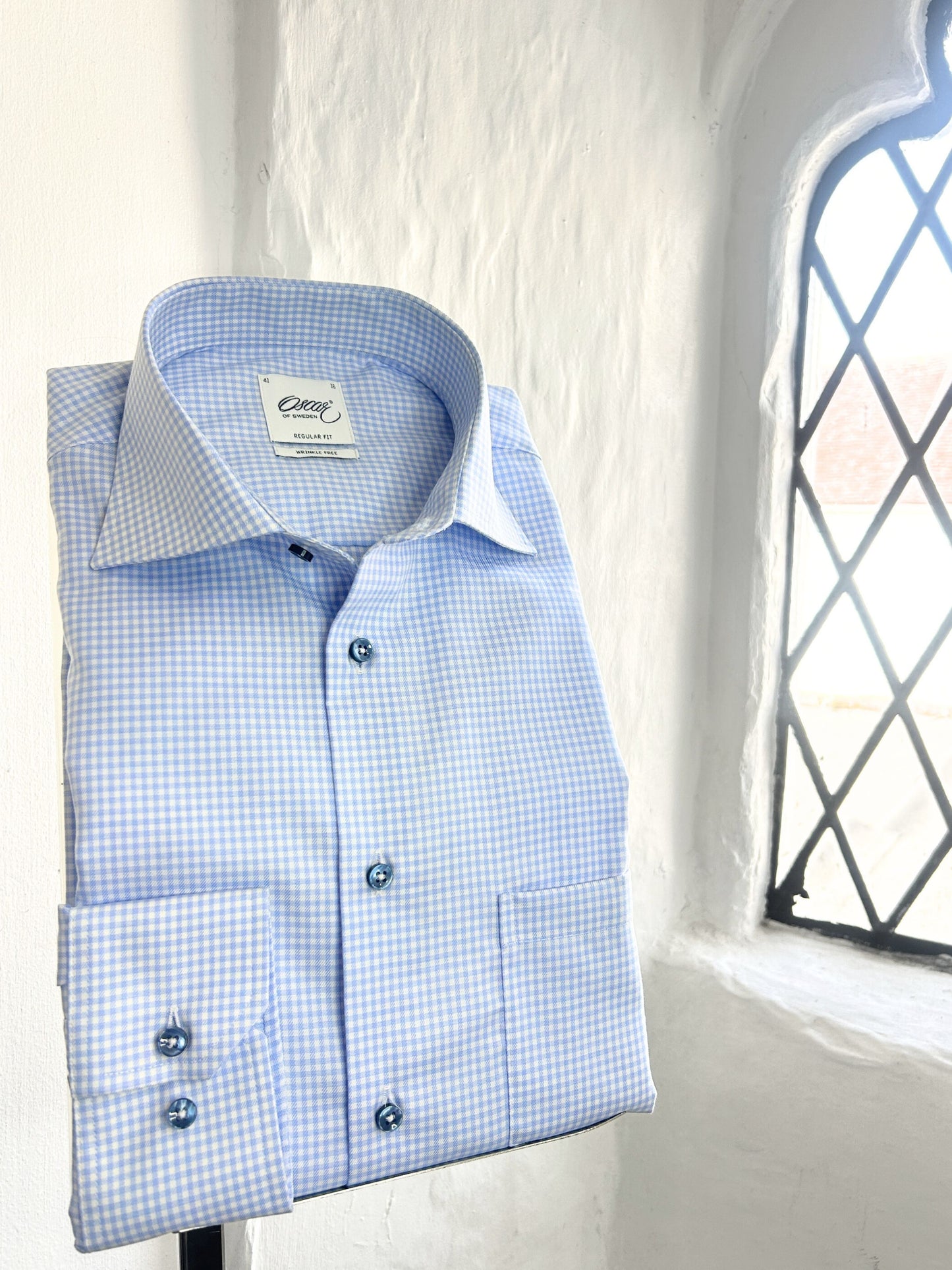 LIGHT BLUE CHECK SHIRT NO TRIM