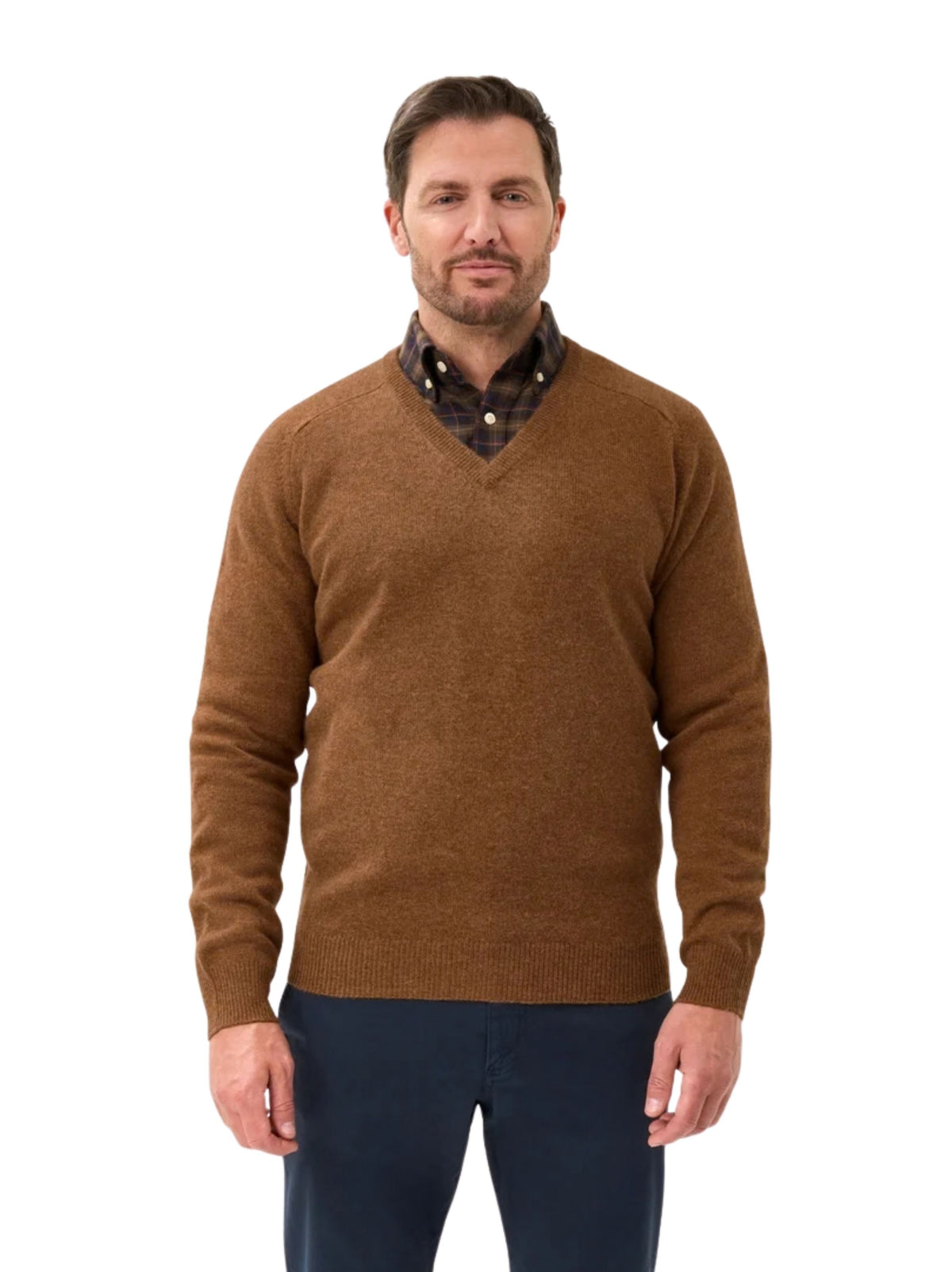 HAMPSHIRE CLASSIC DRIFTWOOD V NECK JUMPER