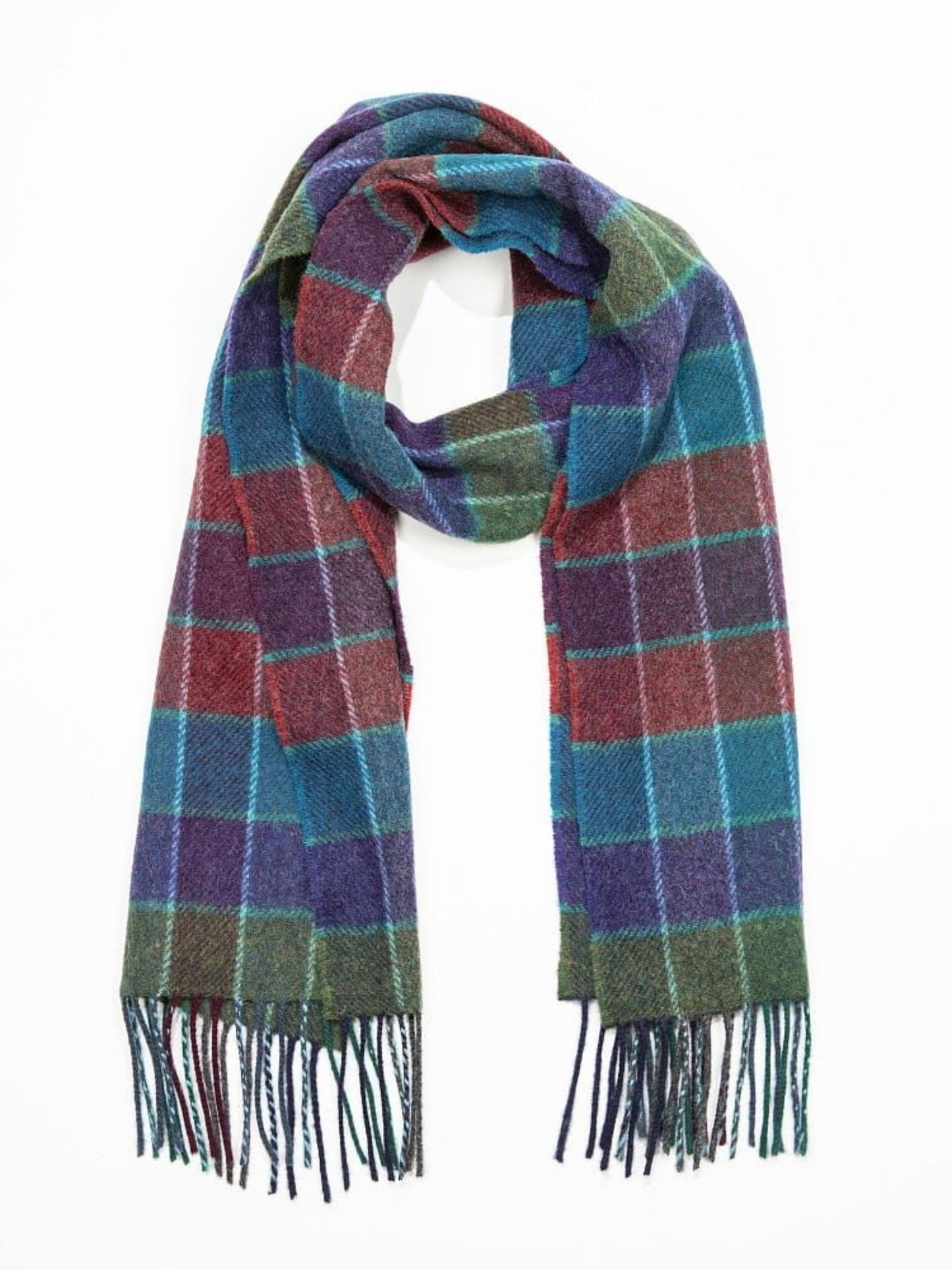 JEWEL TONE SQUARES LAMBSWOOL SCARF