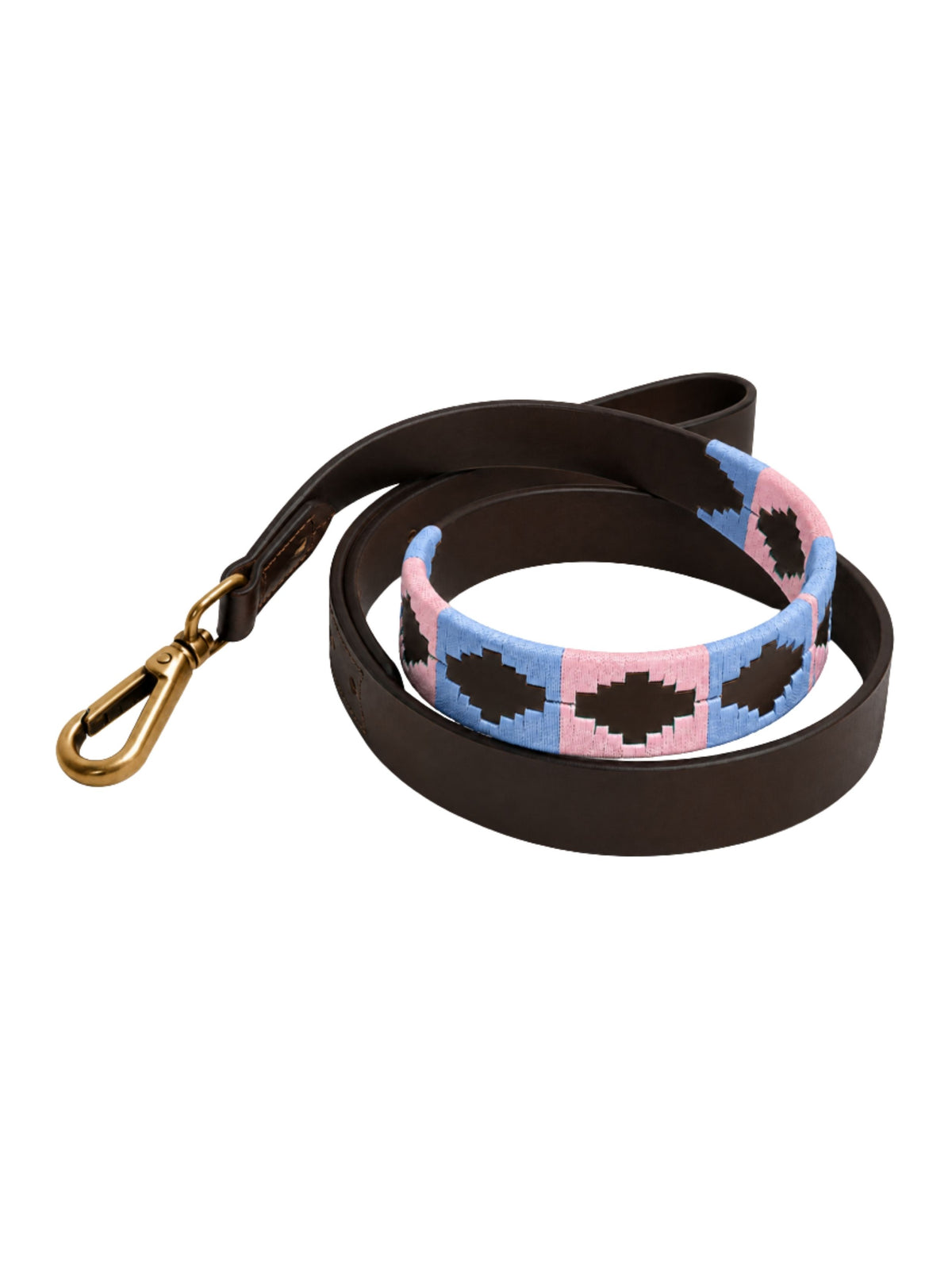 POLO DOG LEAD IN BABY BLUE AND PINK
