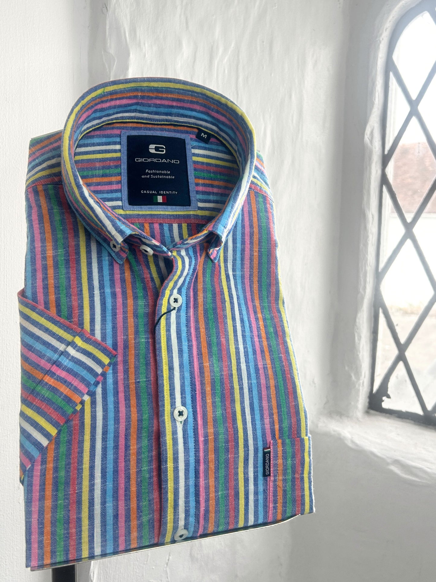 MARLON MULTI COLOUR STRIPE SHORT SLEEVE SHIRT