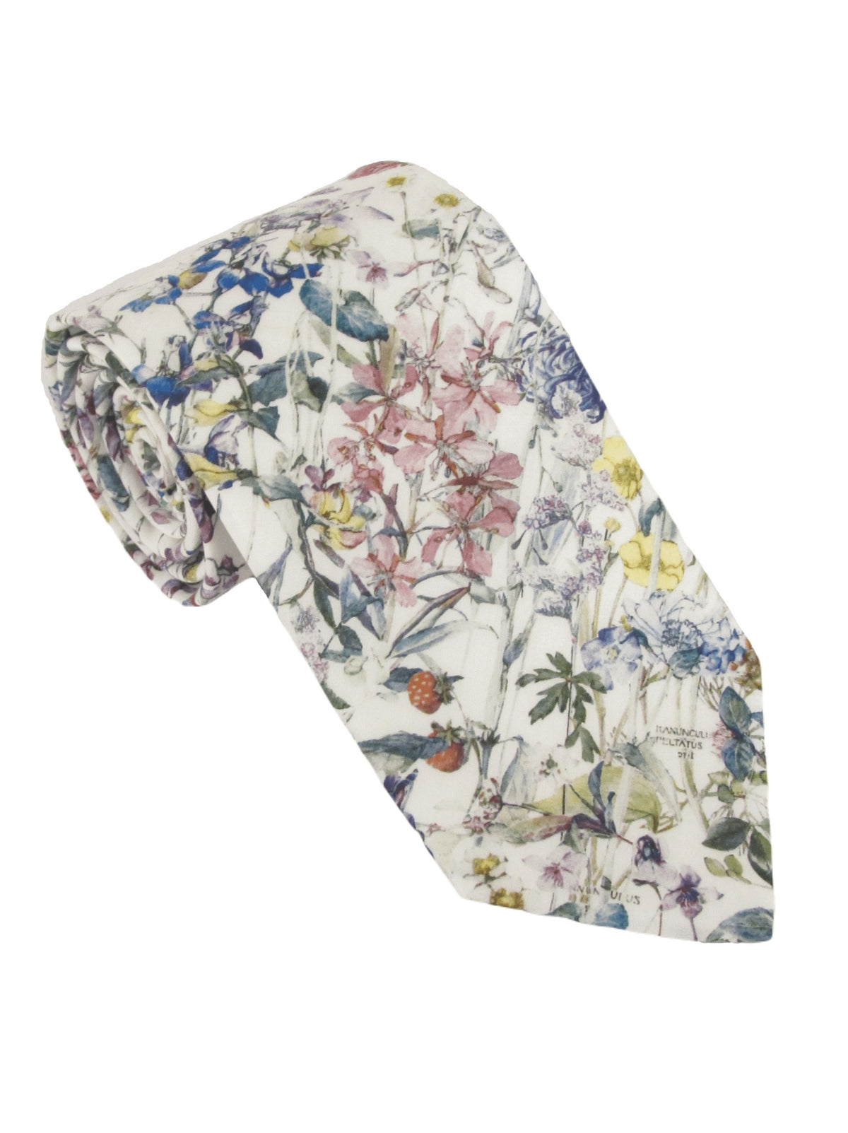 WILD FLOWERS IVORY TIE MADE WITH LIBERTY FABRIC